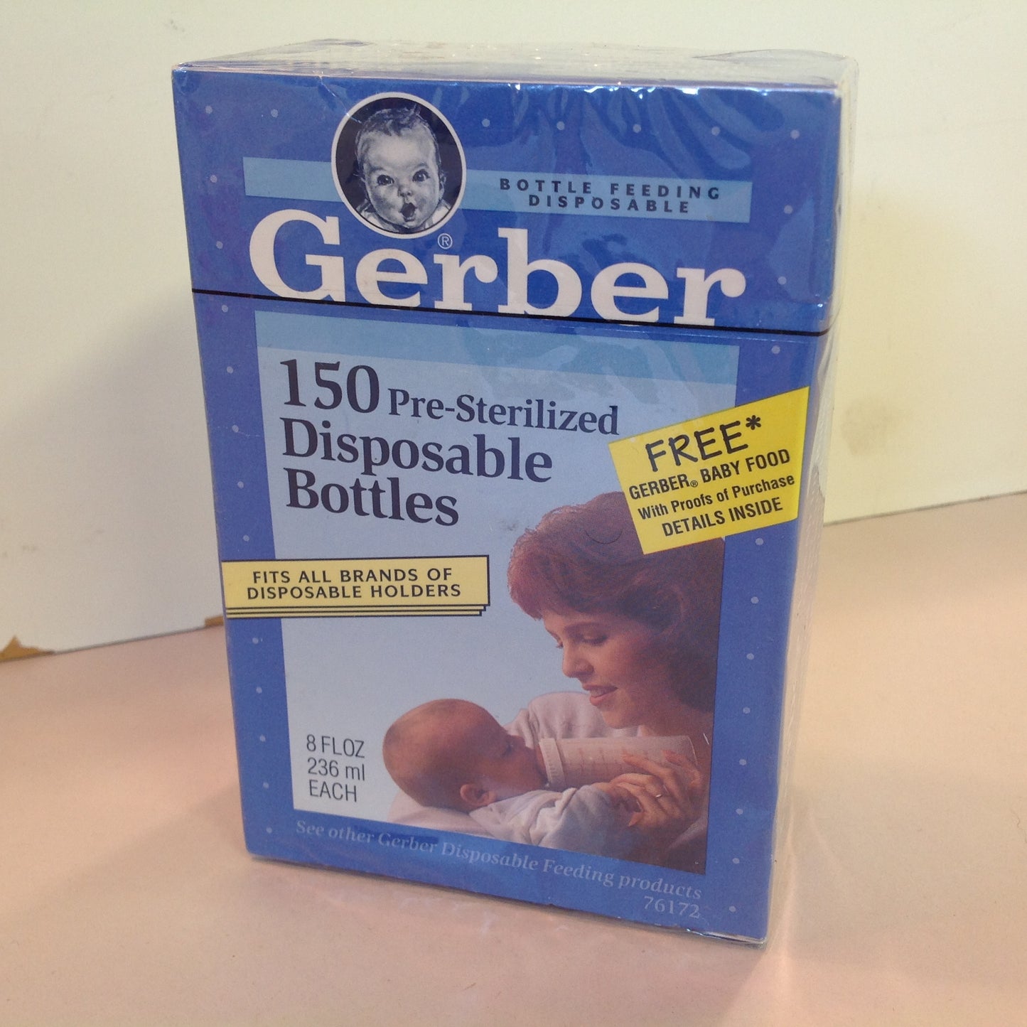 Vintage 1992 NOS Gerber 150 Pre-Sterilized 8 Fl Oz Disposable Bottles Sealed