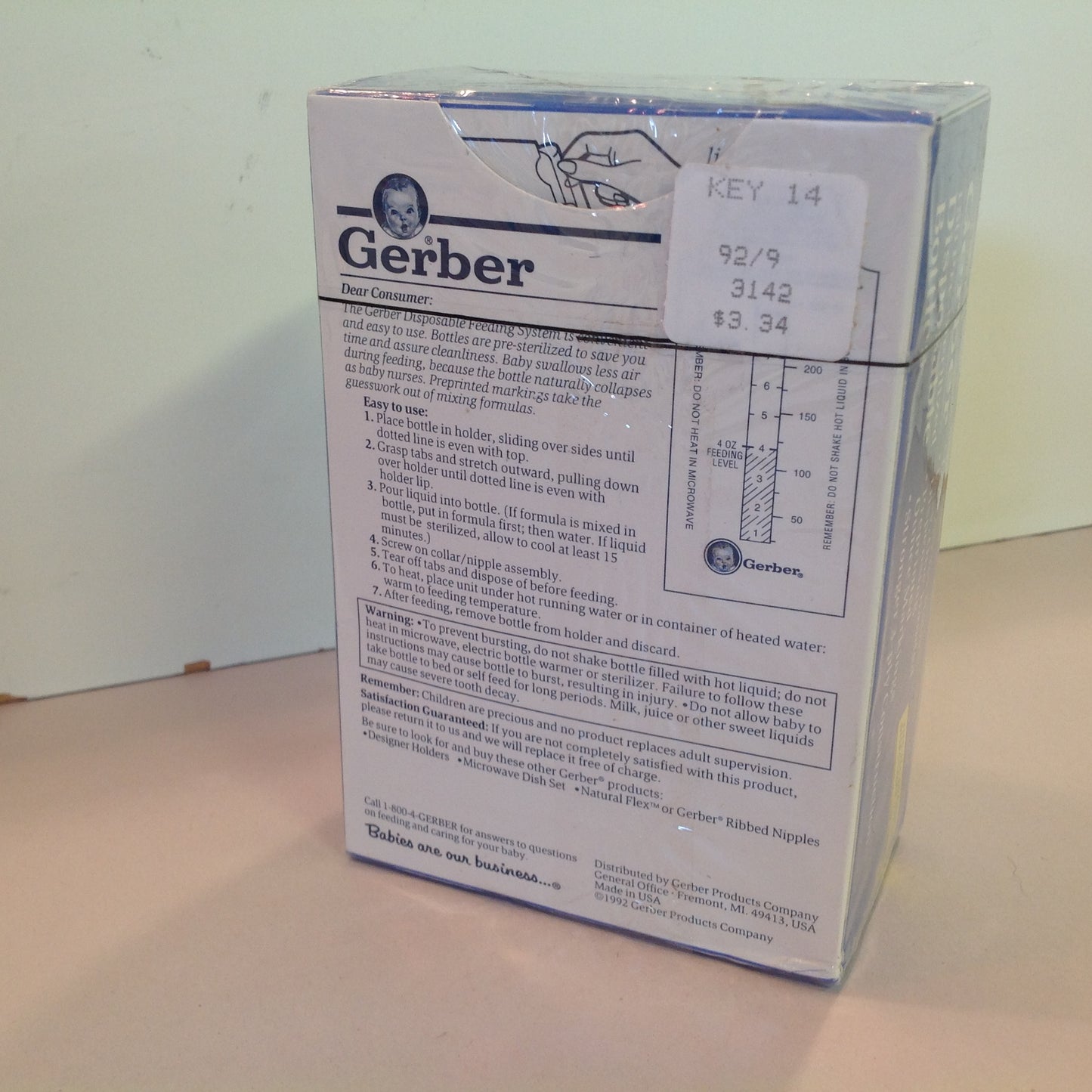 Vintage 1992 NOS Gerber 150 Pre-Sterilized 8 Fl Oz Disposable Bottles Sealed
