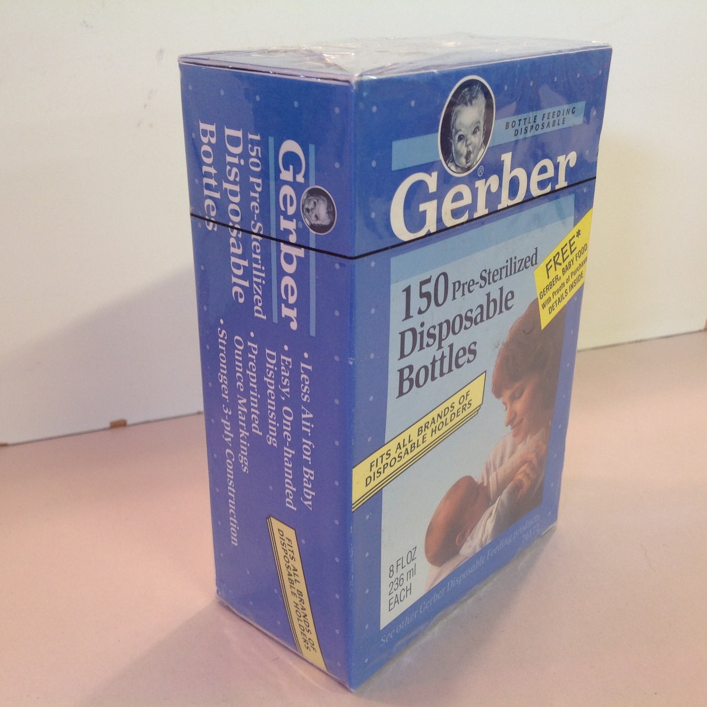 Vintage 1992 NOS Gerber 150 Pre-Sterilized 8 Fl Oz Disposable Bottles Sealed