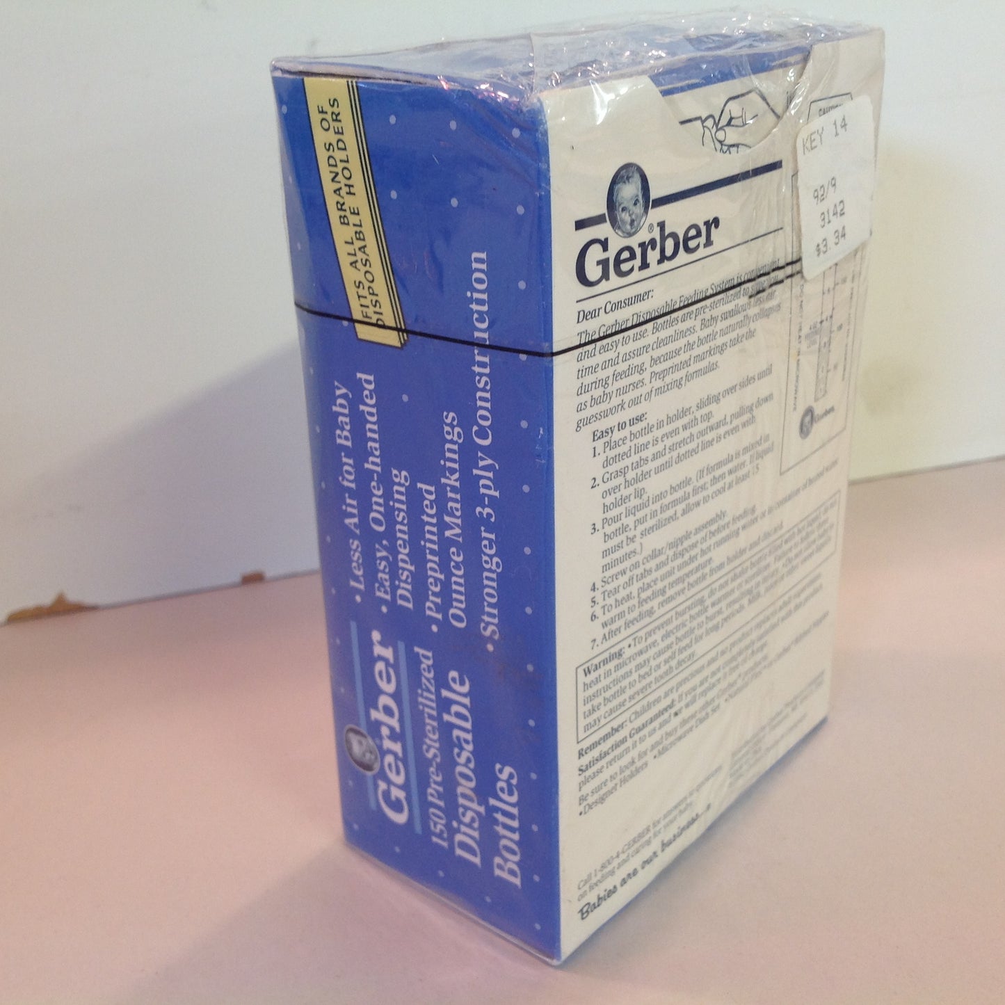 Vintage 1992 NOS Gerber 150 Pre-Sterilized 8 Fl Oz Disposable Bottles Sealed