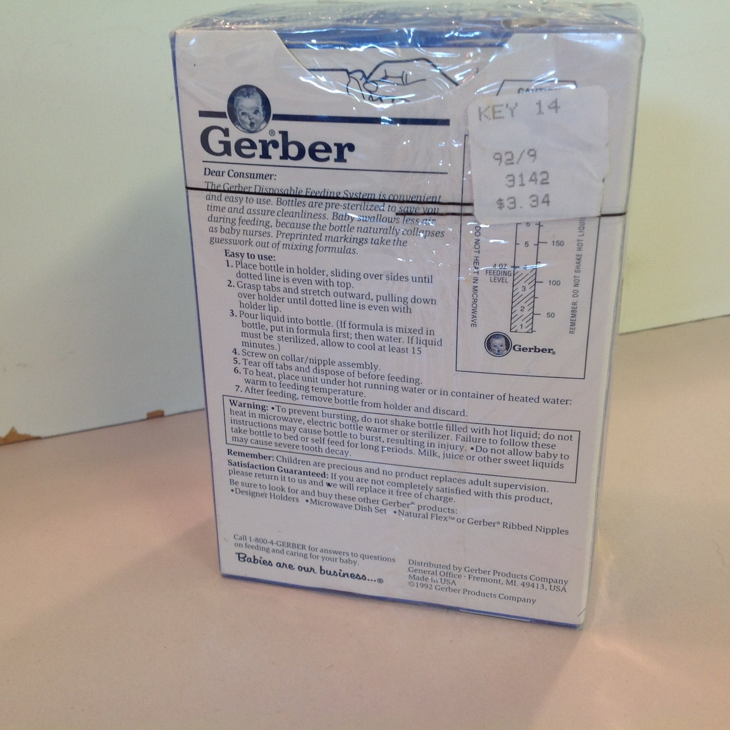 Vintage 1992 NOS Gerber 150 Pre-Sterilized 8 Fl Oz Disposable Bottles Sealed