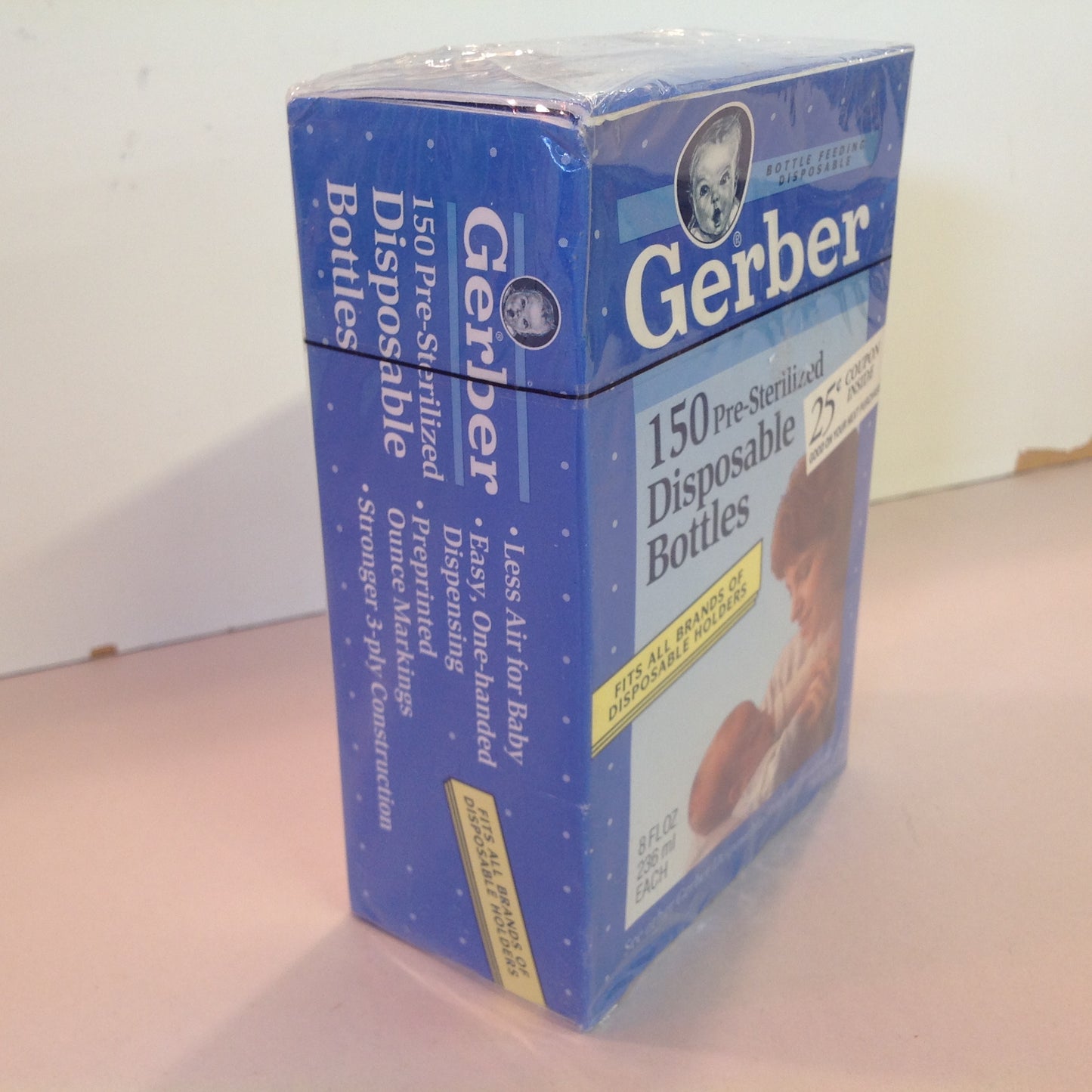 Vintage 1992 NOS Gerber 150 Pre-Sterilized 8 Fl Oz Disposable Bottles Sealed