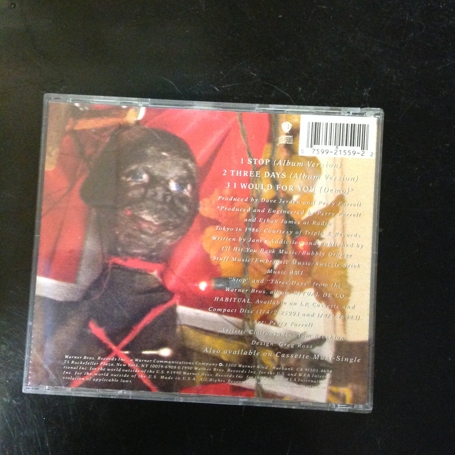 Jane's Addiction - Single Three Days / Stop! *Single #106