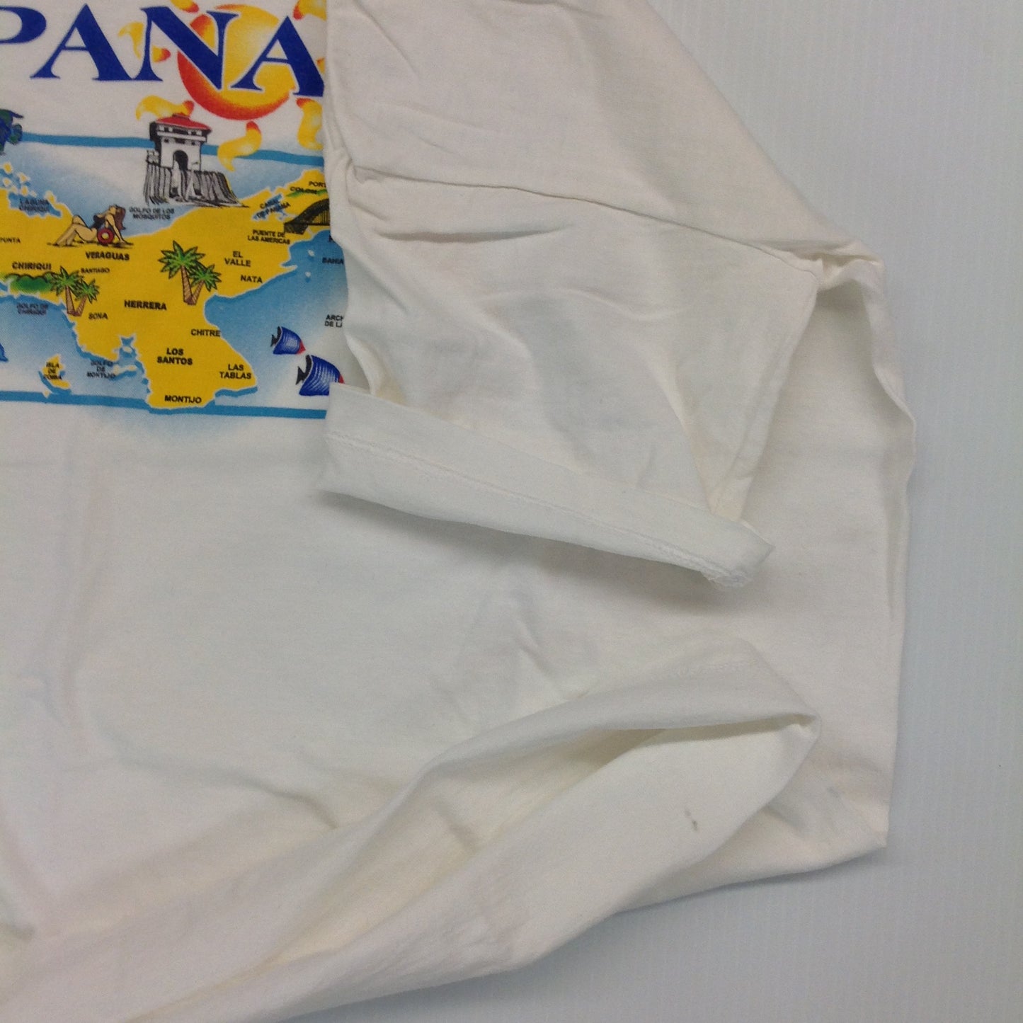 Vintage Tropic Plus Cotton Souvenir White Men's Small Short-Sleeve Panama Canal Points of Interest T-Shirt