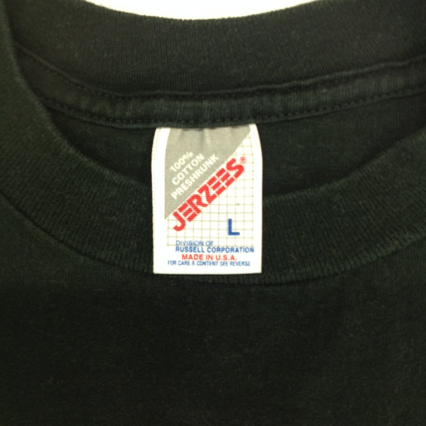 Vintage 1990's Jerzees Preshrunk Cotton Adult Large Short-Sleeve Black Hot Pastel Southwest Graphics San Antonio Texas