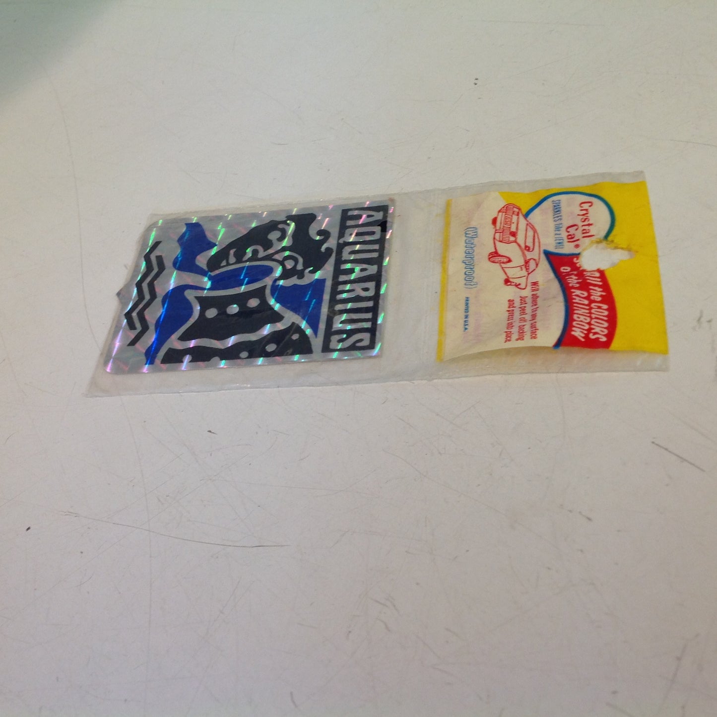 Vintage NOS Prismatix Decal Crystal Cal Blue Aquarius