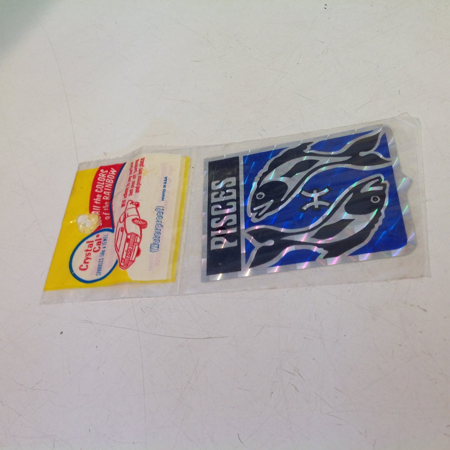 Vintage NOS Prismatix Decal Crystal Cal Blue Pisces
