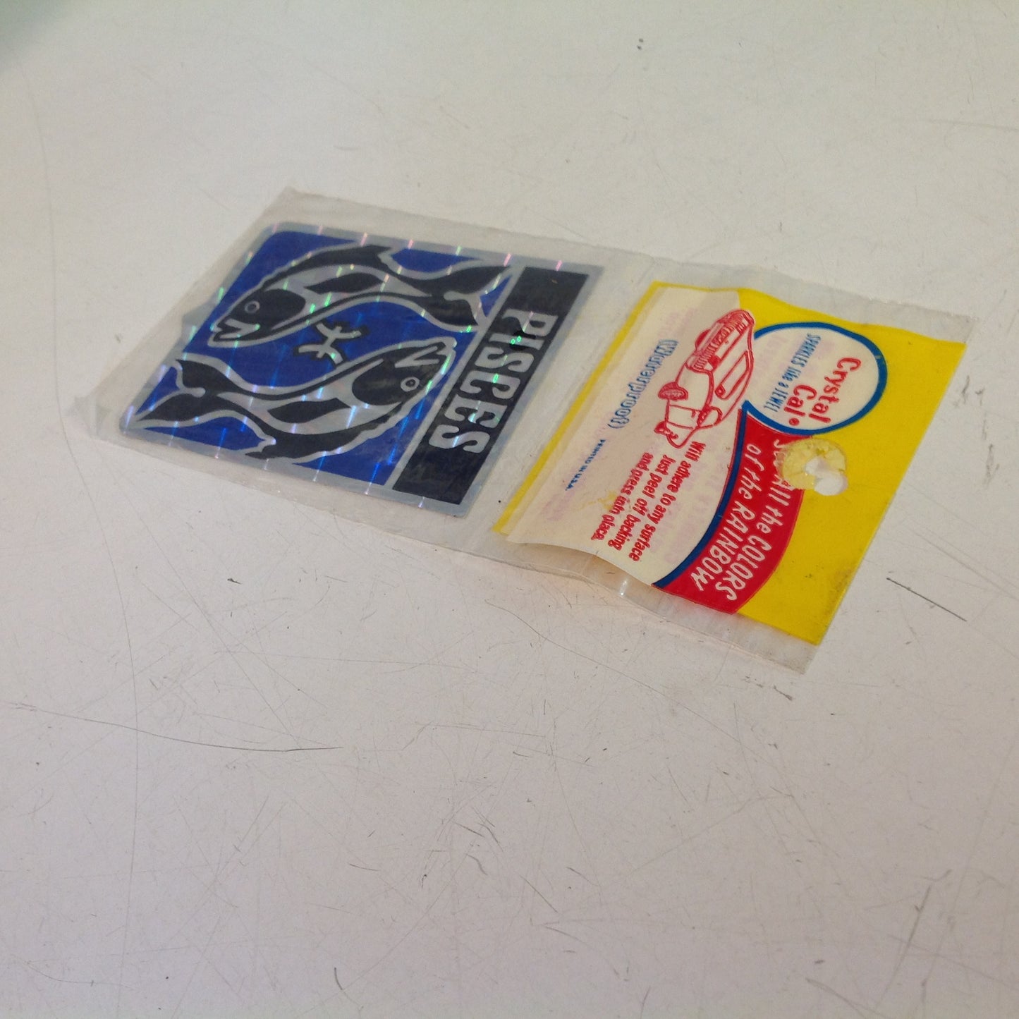 Vintage NOS Prismatix Decal Crystal Cal Blue Pisces