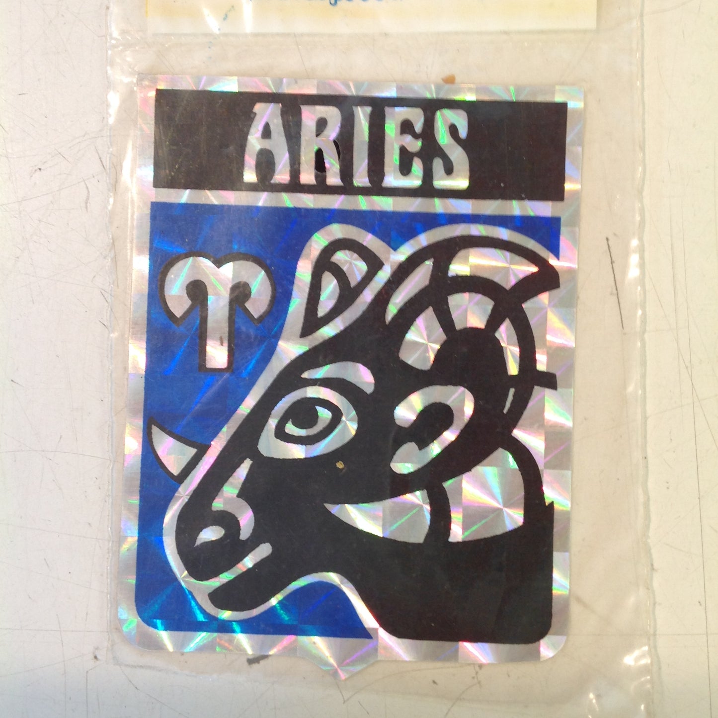 Vintage NOS Prismatix Decal Crystal Cal Blue Aries
