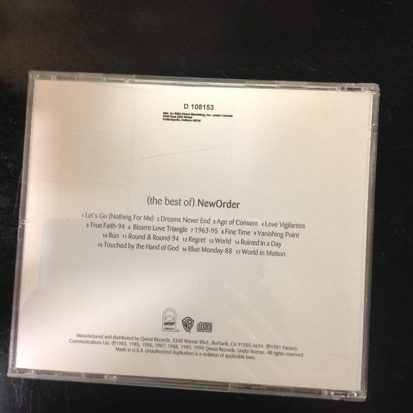 New Order - The Best Of *Single #173