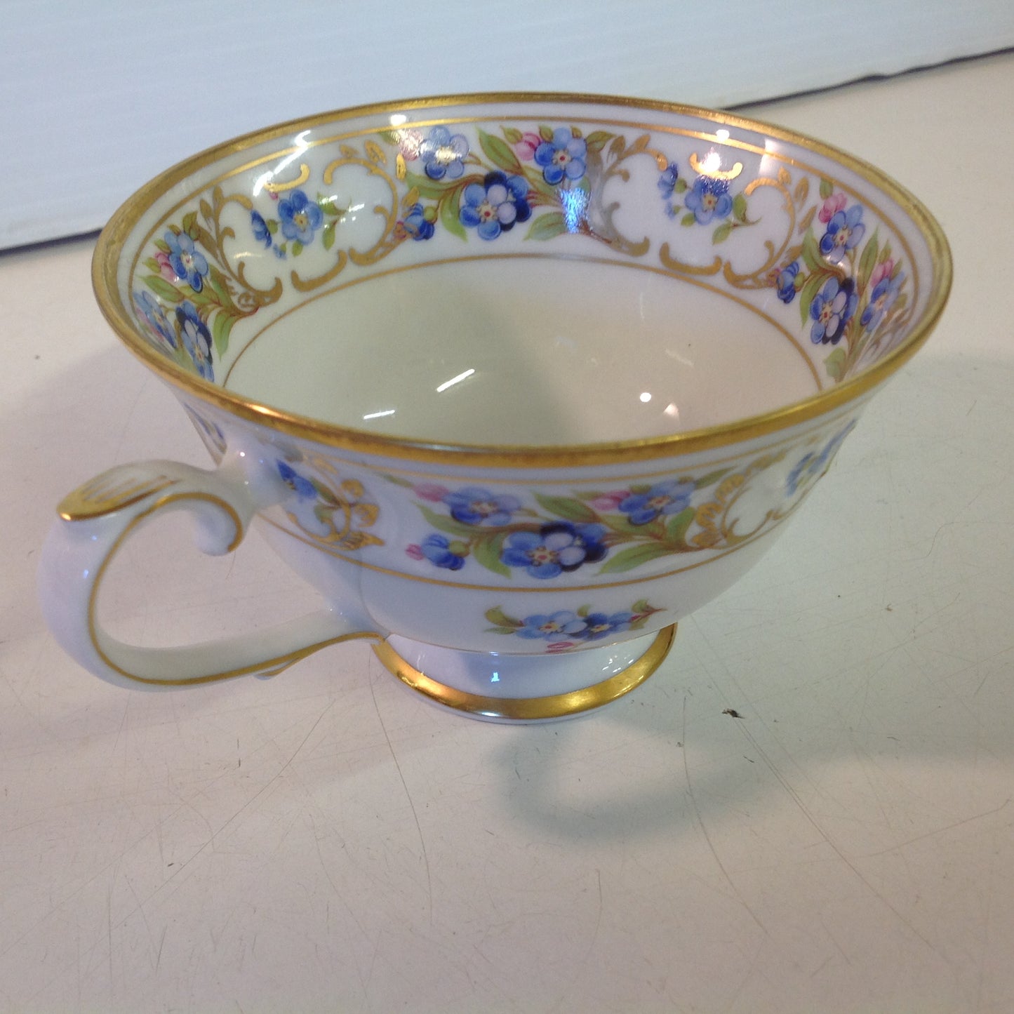 Vintage 3 Piece Porcelain Teacup Saucer Plate Set Schumann Forget Me Not Pattern Bavaria