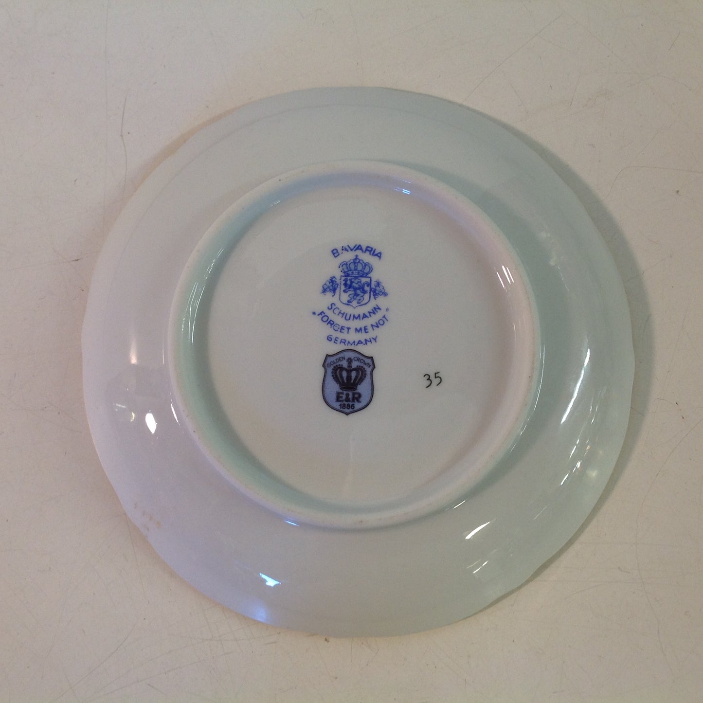 Vintage 3 Piece Porcelain Teacup Saucer Plate Set Schumann Forget Me Not Pattern Bavaria