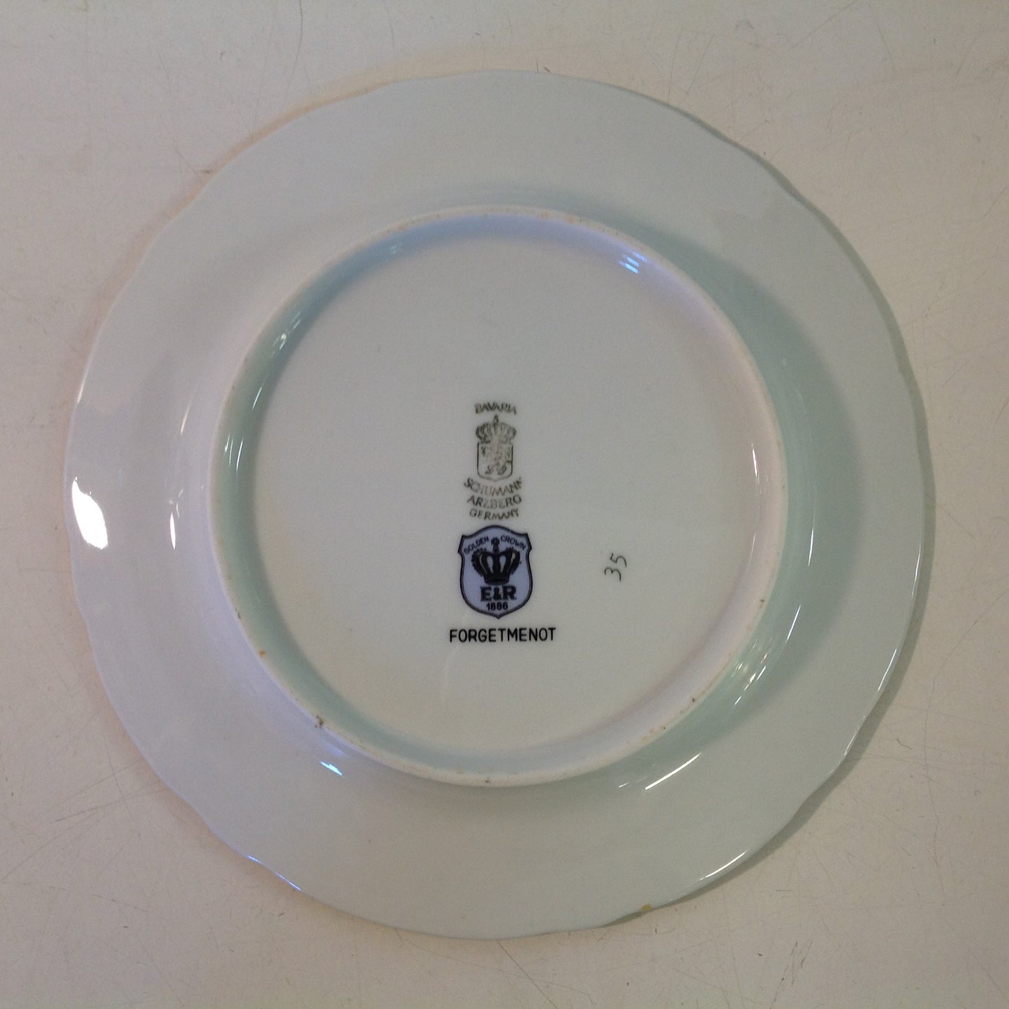 Vintage 3 Piece Porcelain Teacup Saucer Plate Set Schumann Forget Me Not Pattern Bavaria