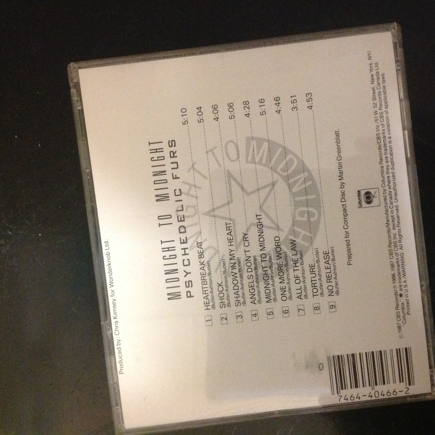 Psychedelic Furs - Midnight to Midnight *Single #231