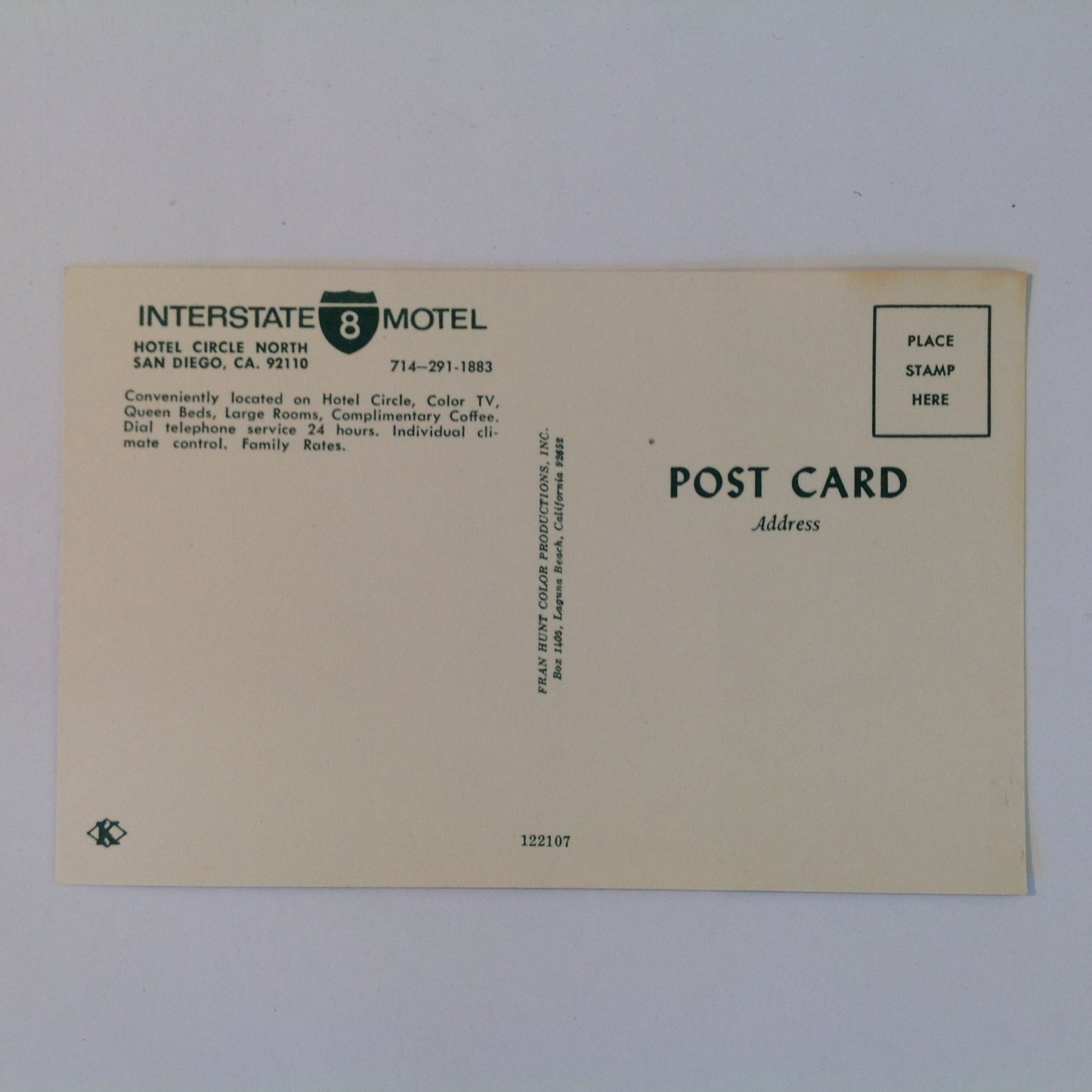 Vintage 1970's Interstate 8 Motel San Diego California Souvenir Stationery Matches Postcards Pack