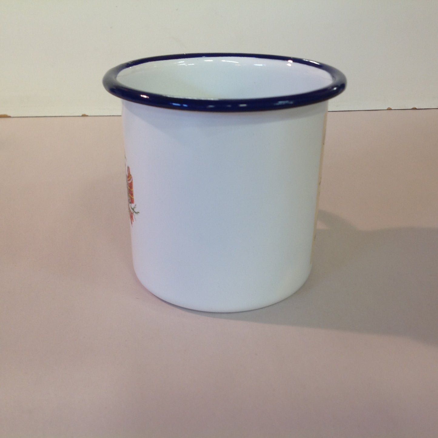 Vintage Gradi 11 ca Enamelware Whiskey Mug Scottish Clan Brodie Ballantine's Finest Scotch Whisky