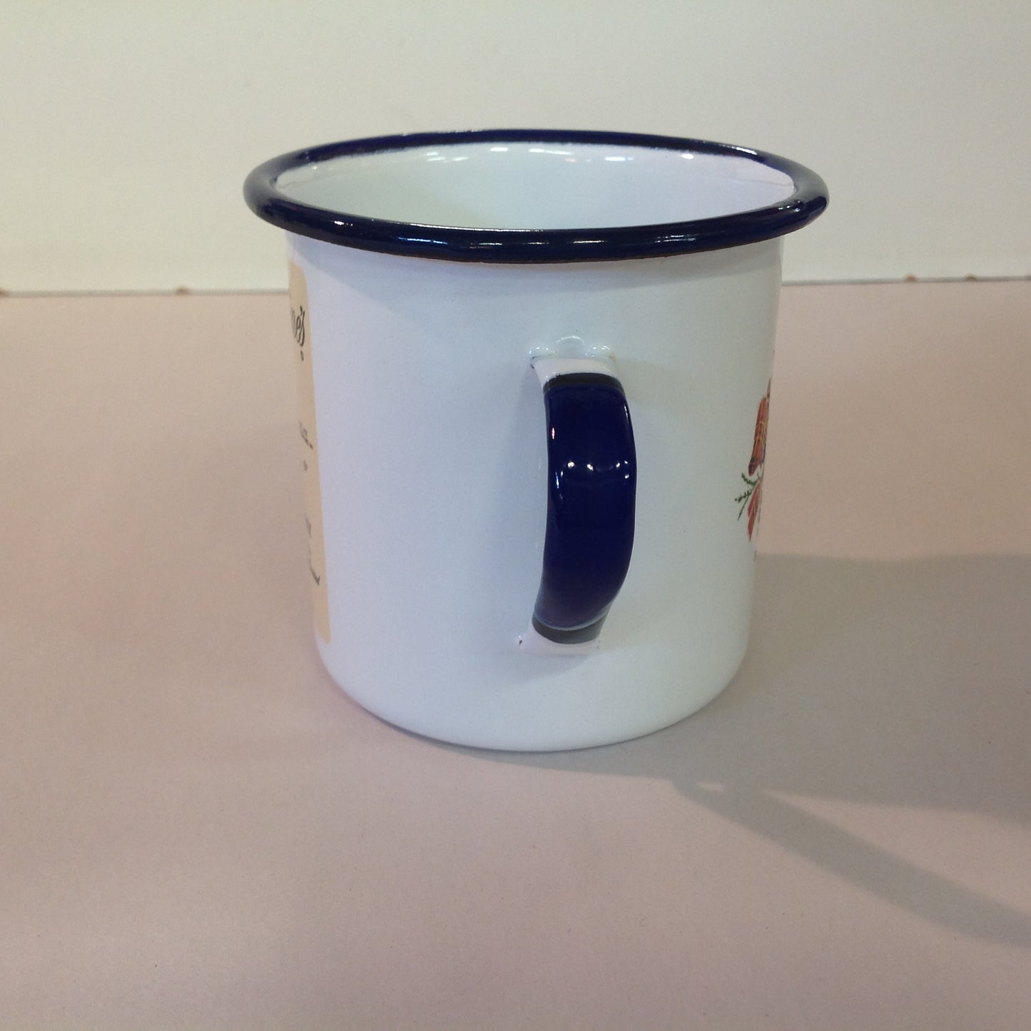 Vintage Gradi 11 ca Enamelware Whiskey Mug Scottish Clan Brodie Ballantine's Finest Scotch Whisky