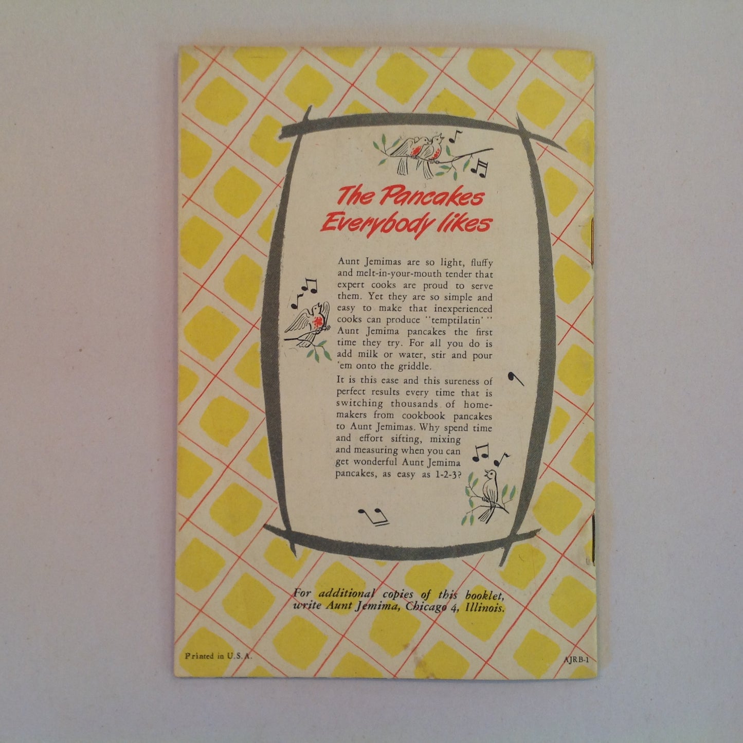 Vintage Recipe Booklet Aunt Jemima's New Temptilatin' Menus and Recipes