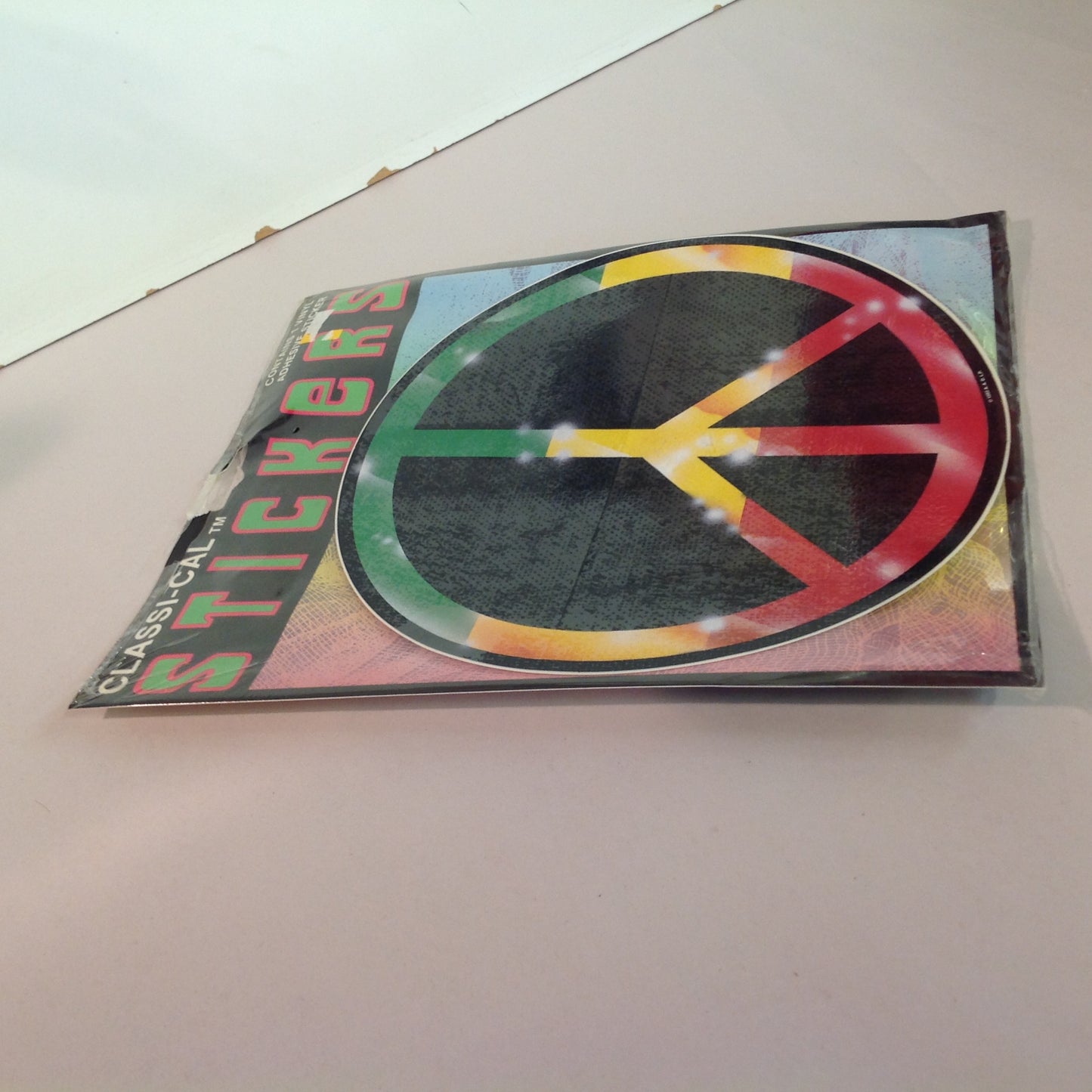 Vintage 1990's NOS Classi-Cal Vinyl Adhesive Sticker Rastafarian Peace Symbol
