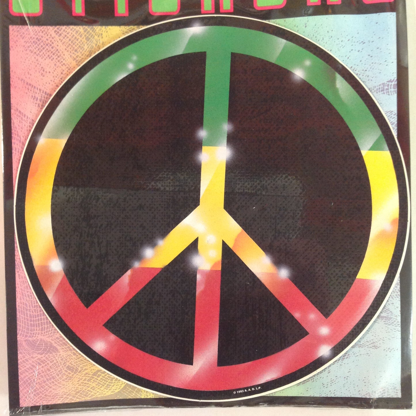 Vintage 1990's NOS Classi-Cal Vinyl Adhesive Sticker Rastafarian Peace Symbol
