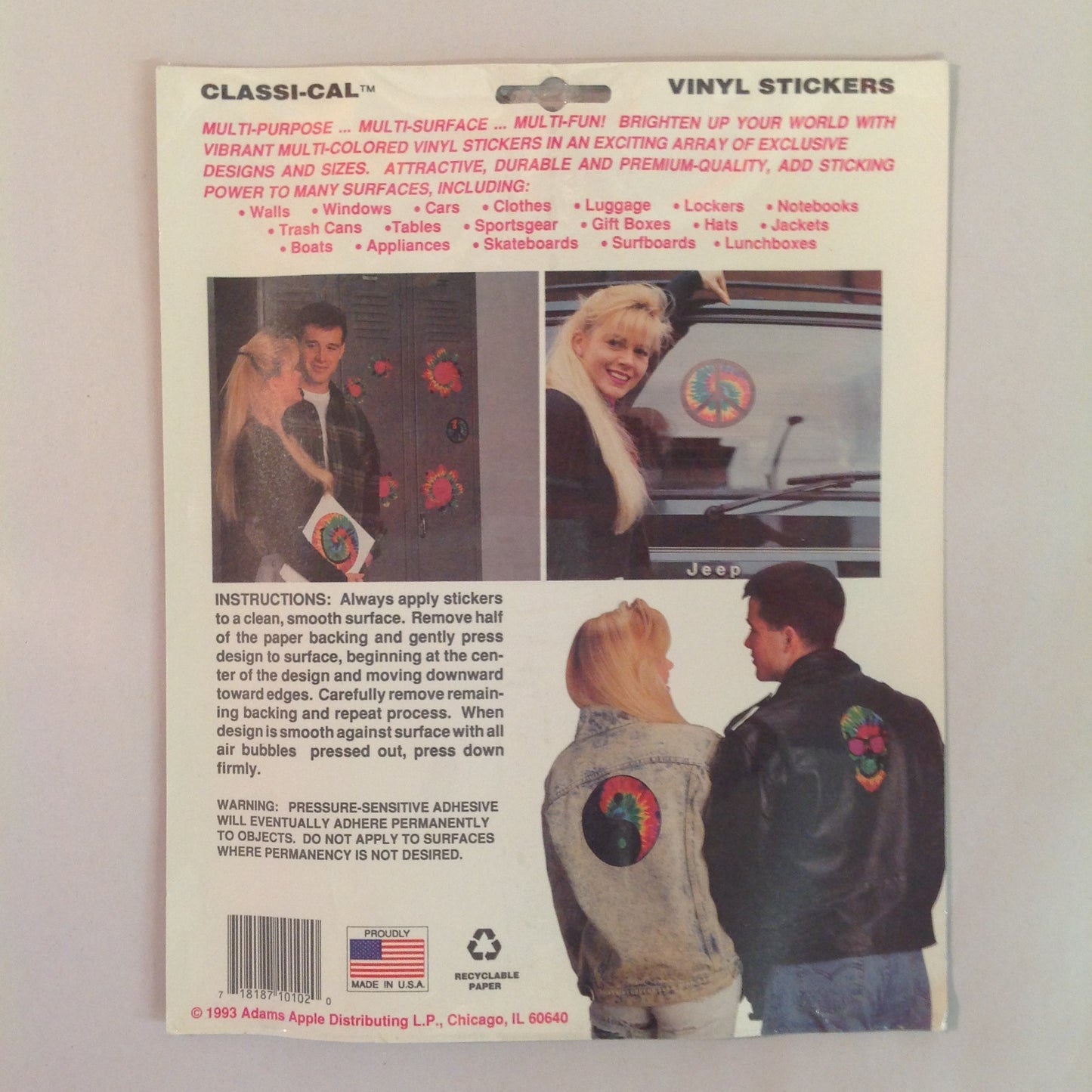 Vintage 1990's NOS Classi-Cal Vinyl Adhesive Sticker Crazed Cracking Open Red Skull