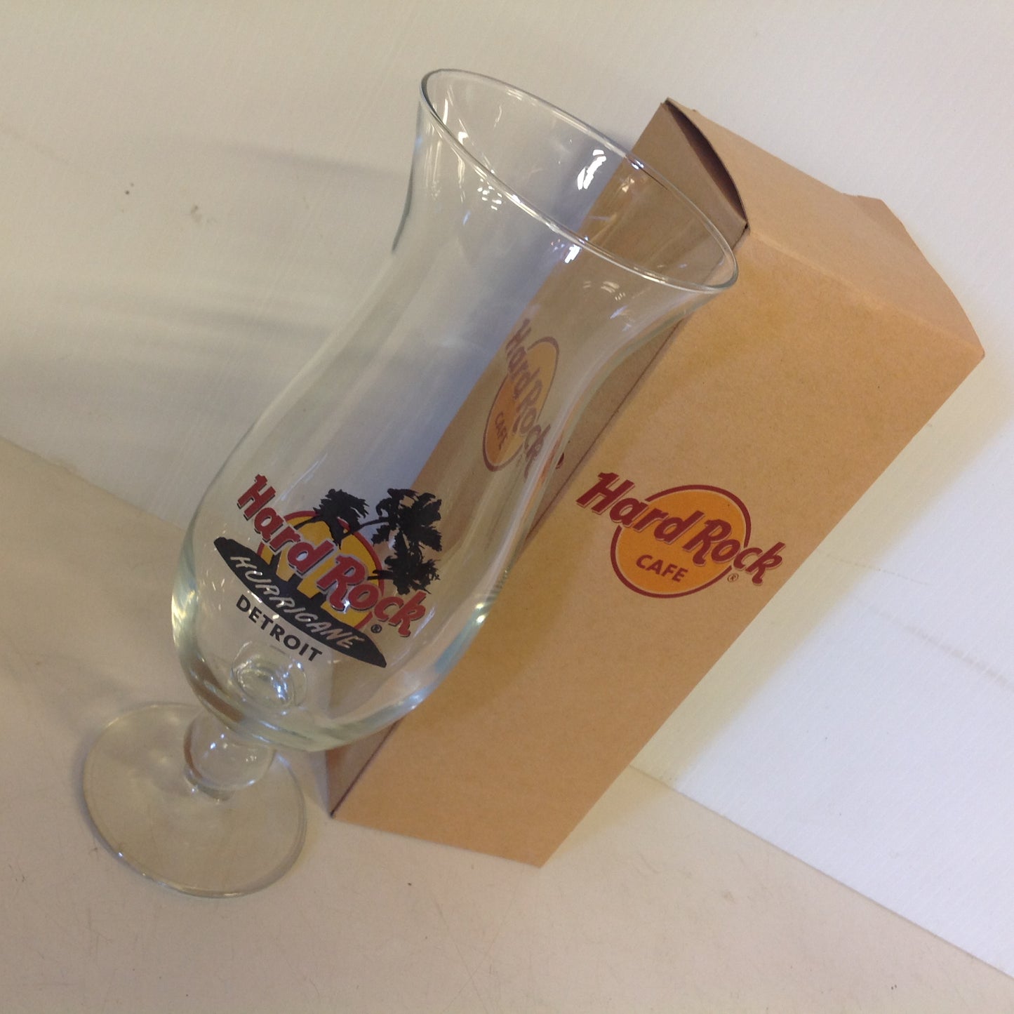 Vintage 2000's Hard Rock Cafe Detroit Hurricane Glass in Box