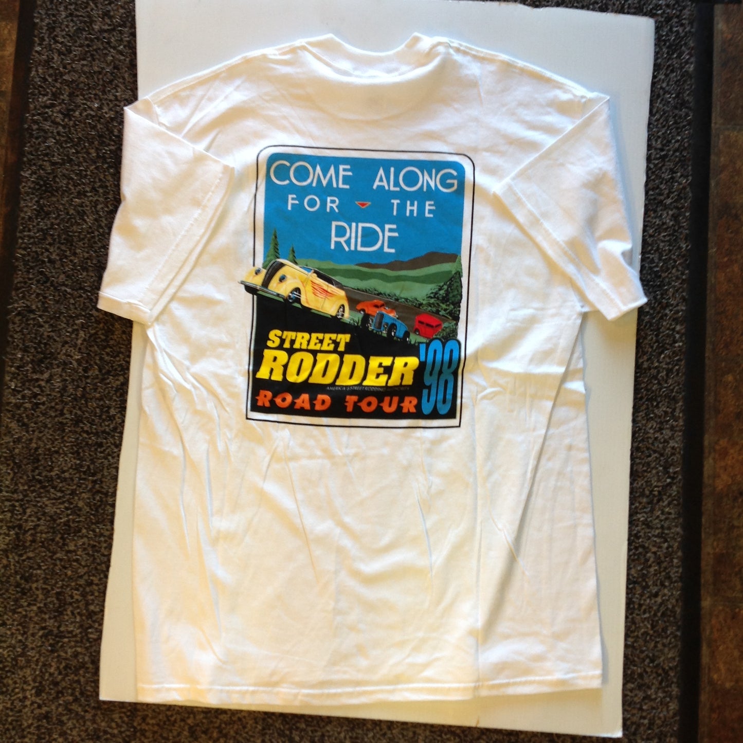 Vintage 1998 XL Cotton Street Rodder '98 Road Tour T-Shirt