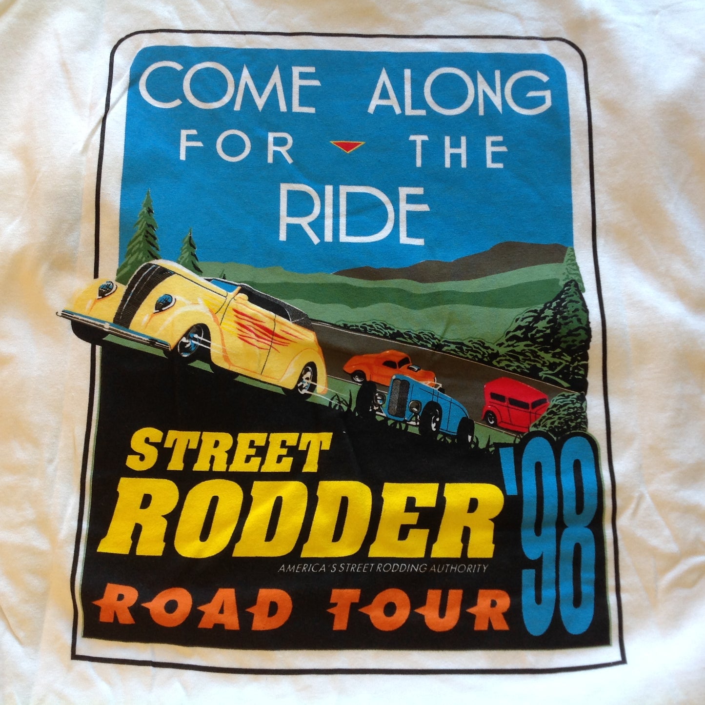 Vintage 1998 XL Cotton Street Rodder '98 Road Tour T-Shirt