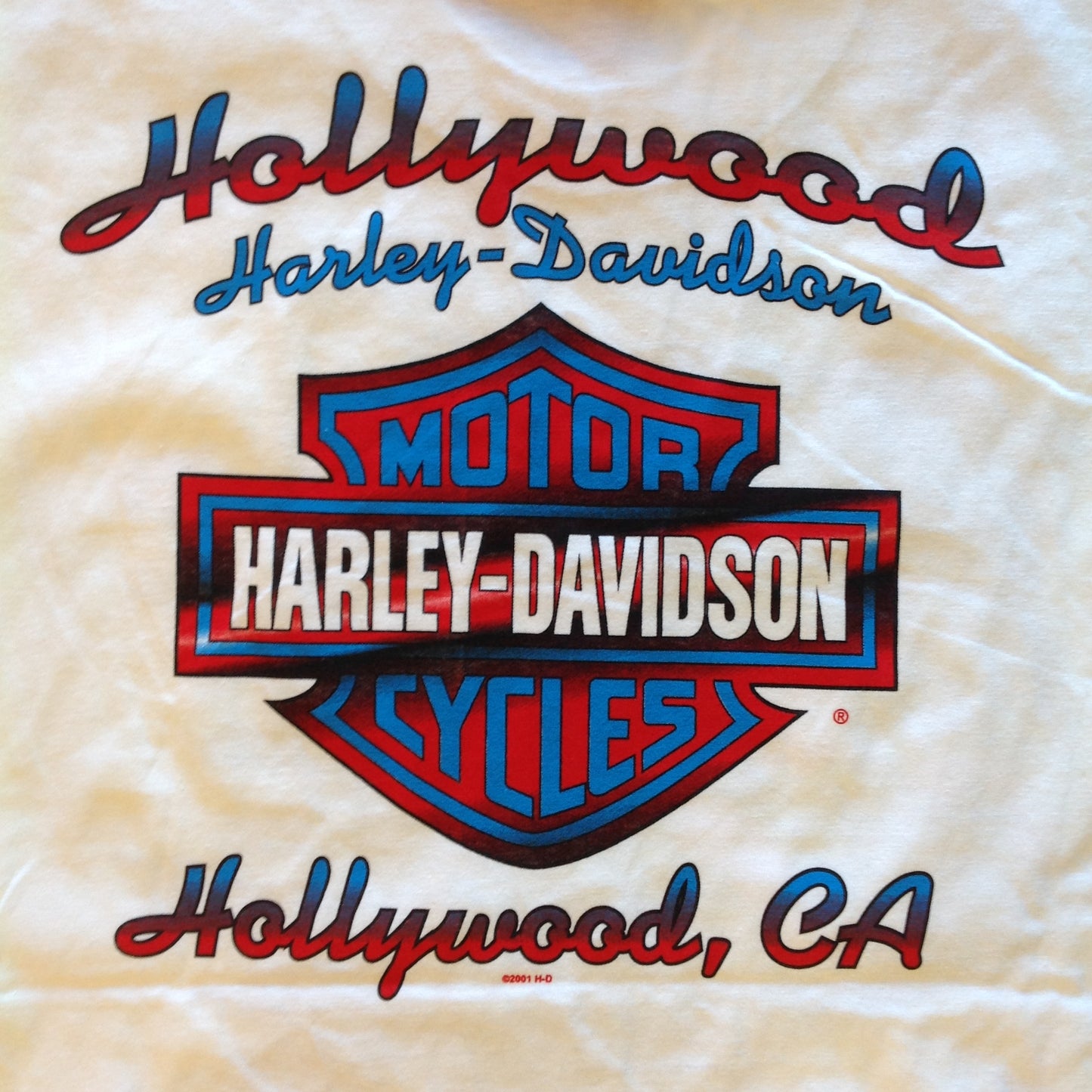 2001 Holubek Official Harley Davidson Hollywood California XL T-Shirt with Tags