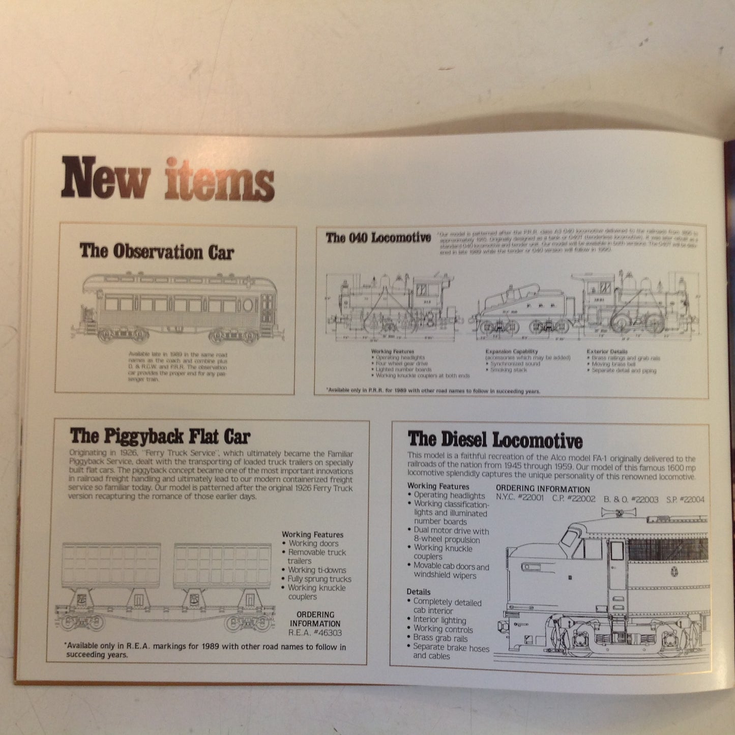 Vintage 1989 Railway Express Agency Standard of Excellence Color Model Train Catalog