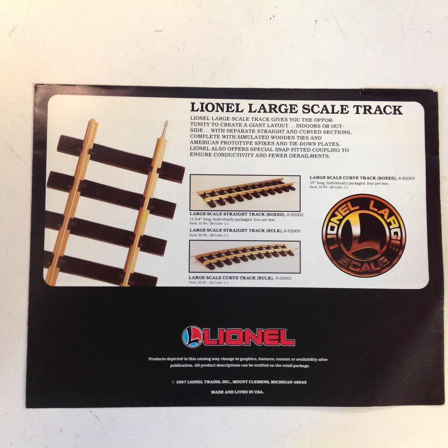 Vintage 1987 Lionel Toy Train Large Scale Denver Rio Grande Color Brochure