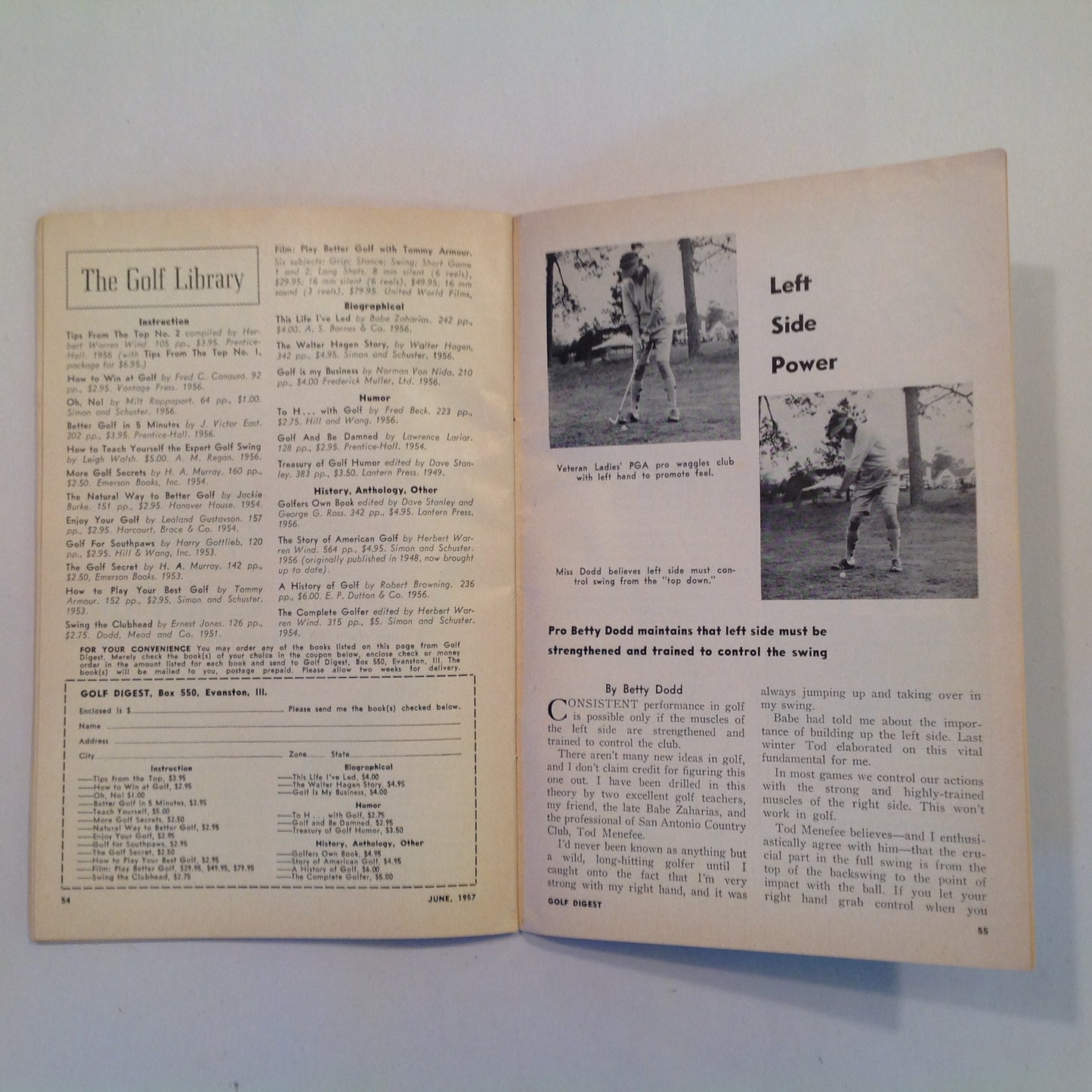 Vintage June 1957 GOLF DIGEST Magazine Doug Ford Sam Snead Betty Hicks