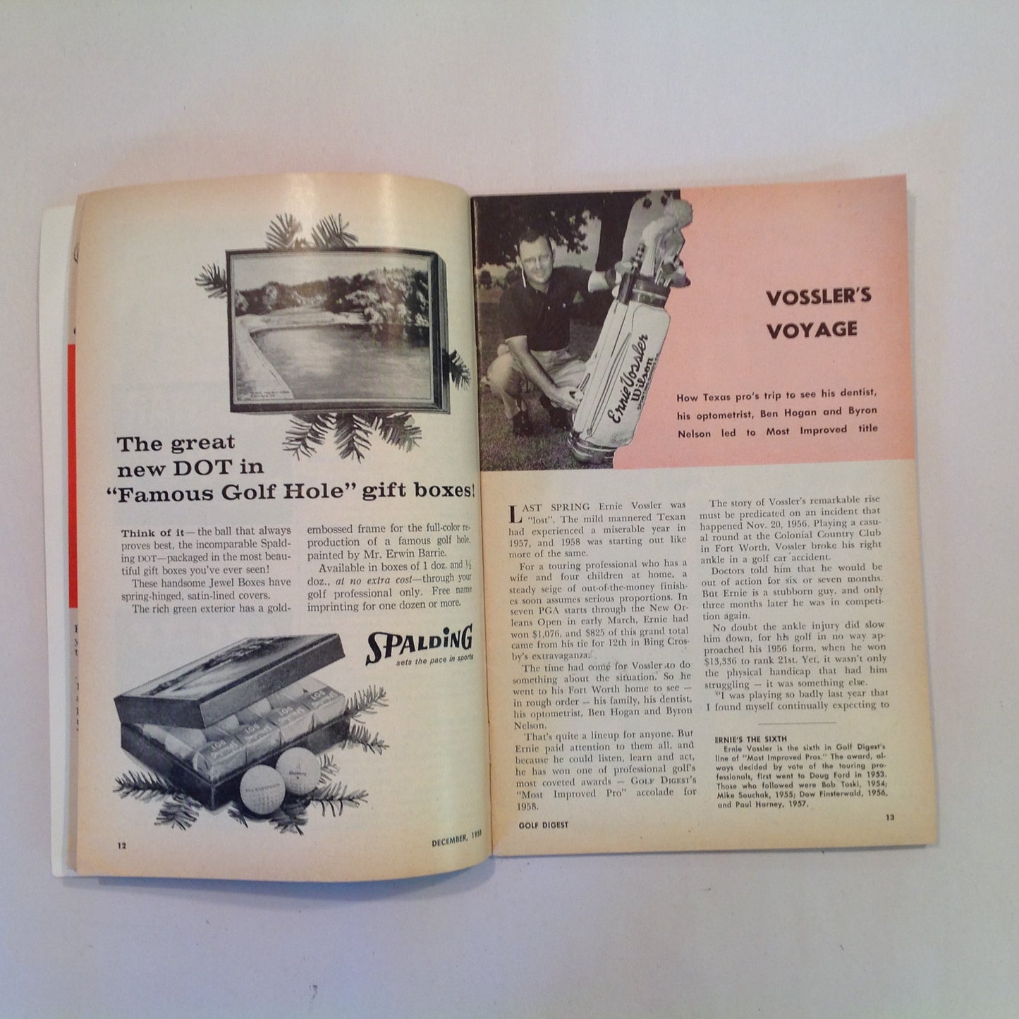 Vintage December 1958 GOLF DIGEST Magazine Swinging Wrist Cock for Control and Christmas Gifts