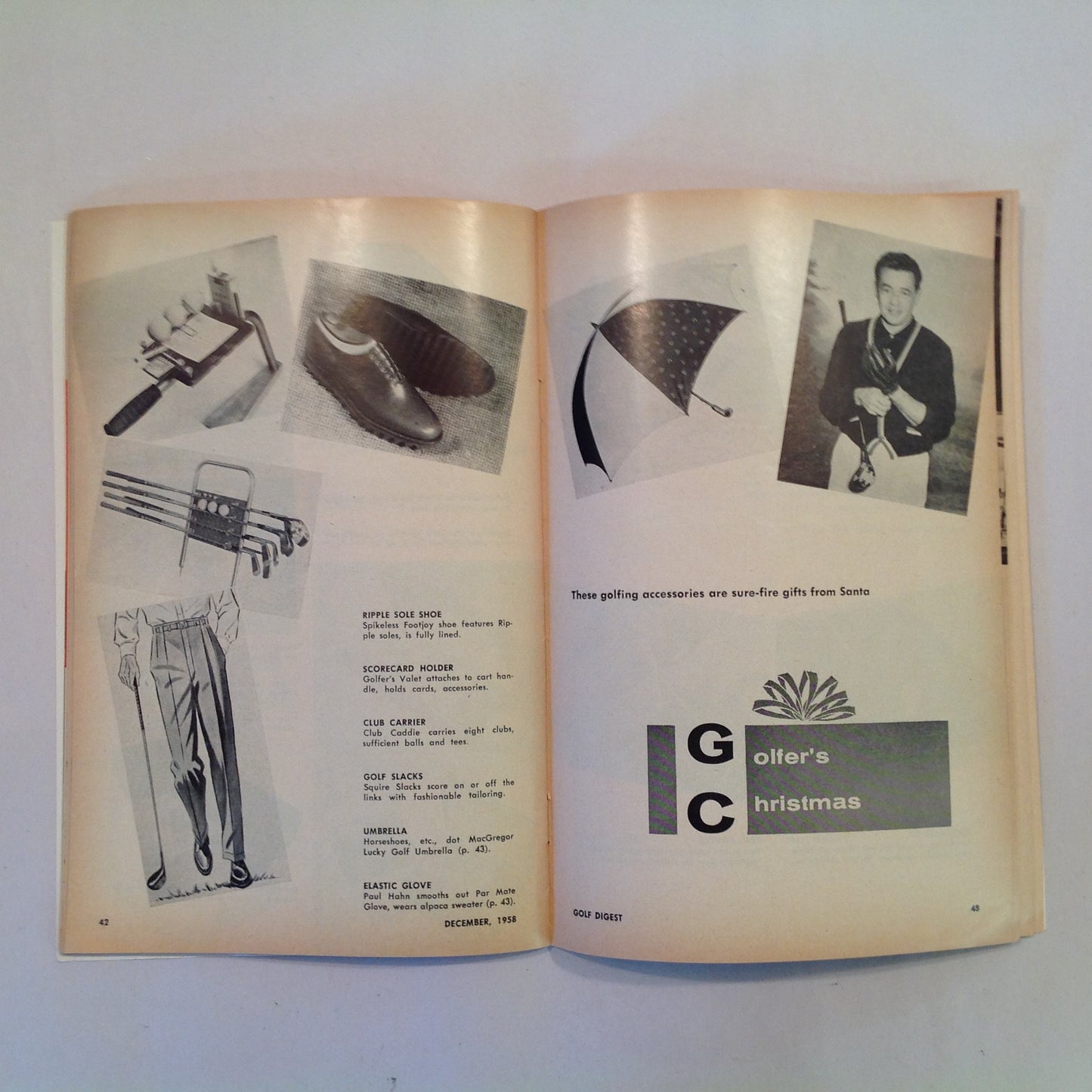 Vintage December 1958 GOLF DIGEST Magazine Swinging Wrist Cock for Control and Christmas Gifts