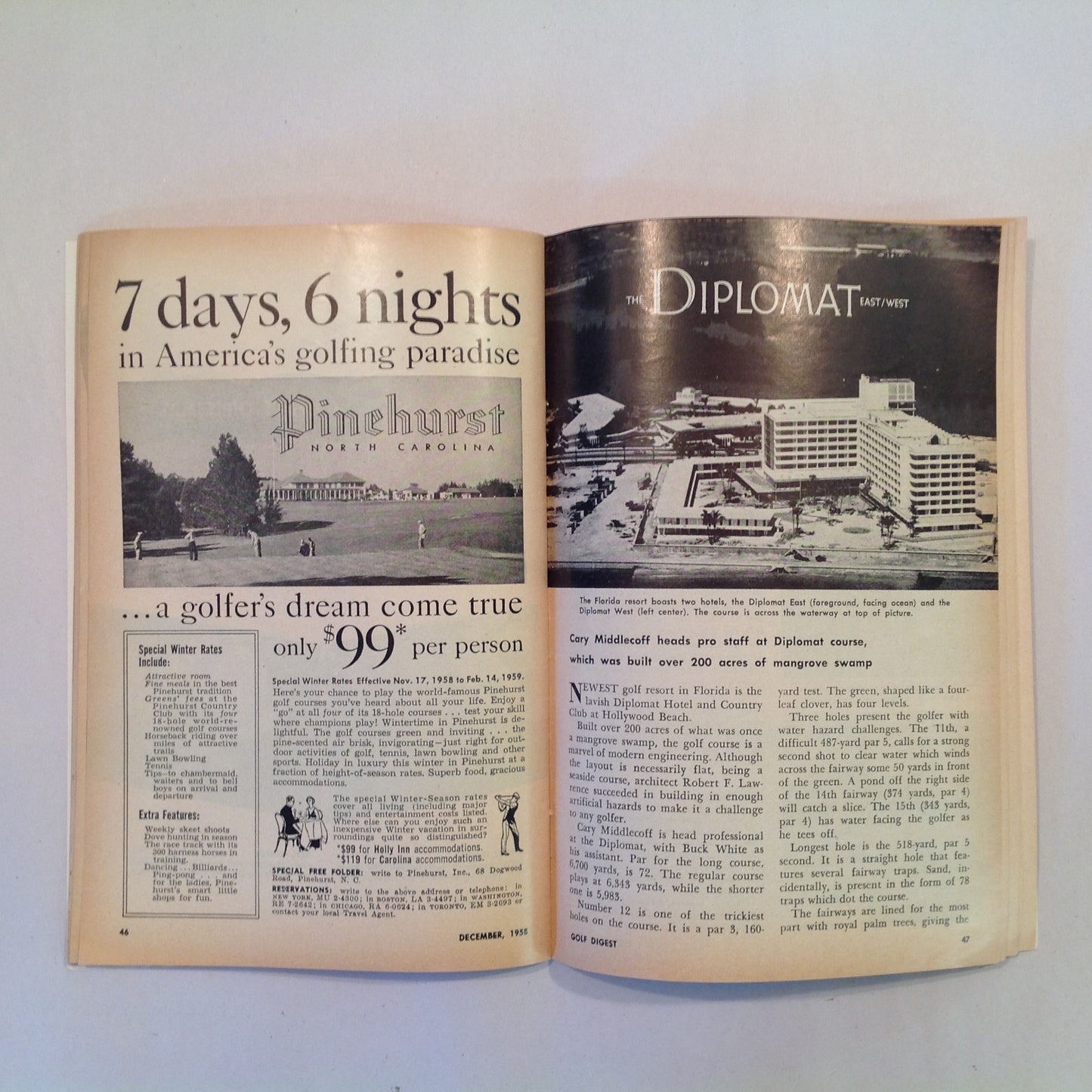 Vintage December 1958 GOLF DIGEST Magazine Swinging Wrist Cock for Control and Christmas Gifts