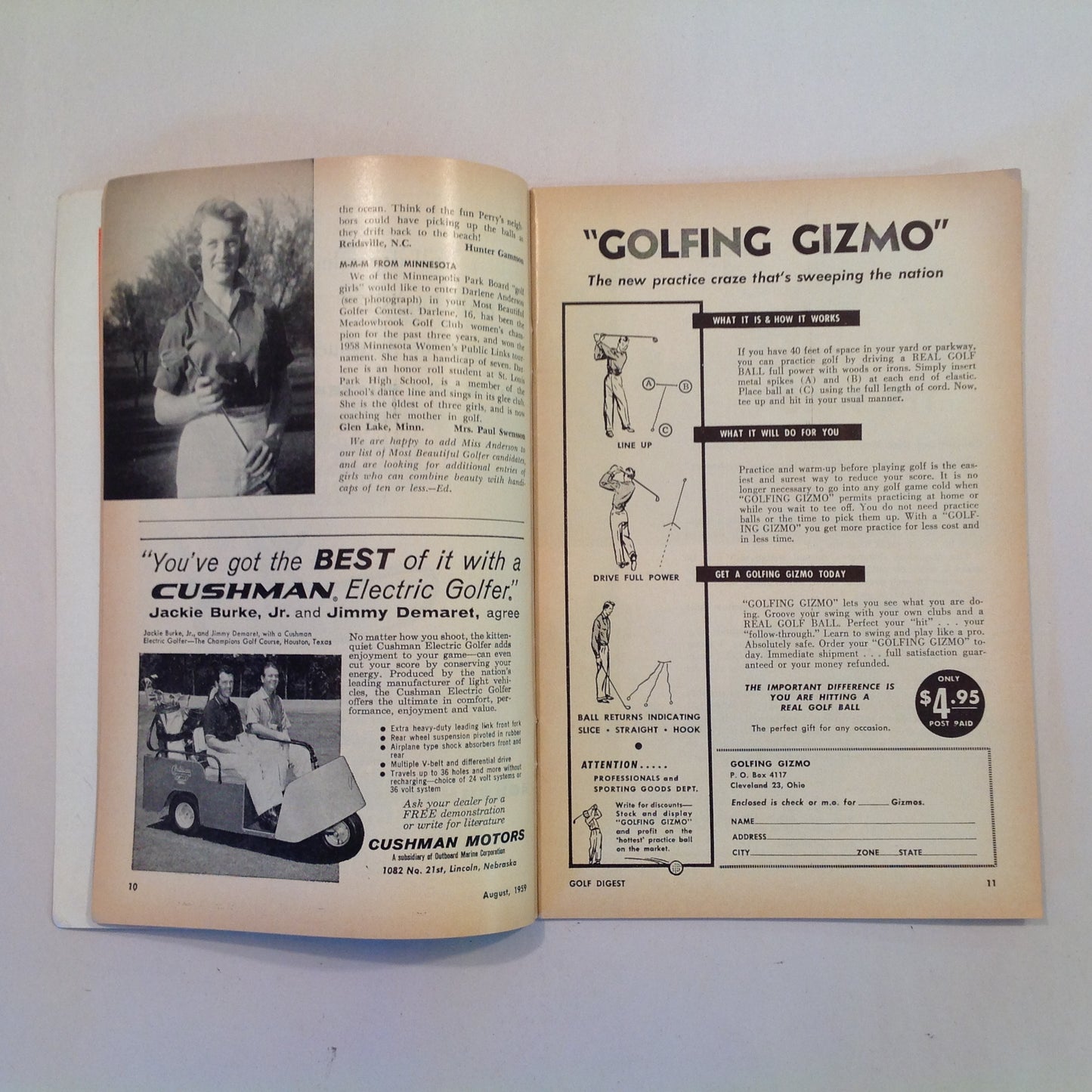 Vintage August 1959 GOLF DIGEST Magazine Bill Casper US Open PGA 9-Irons