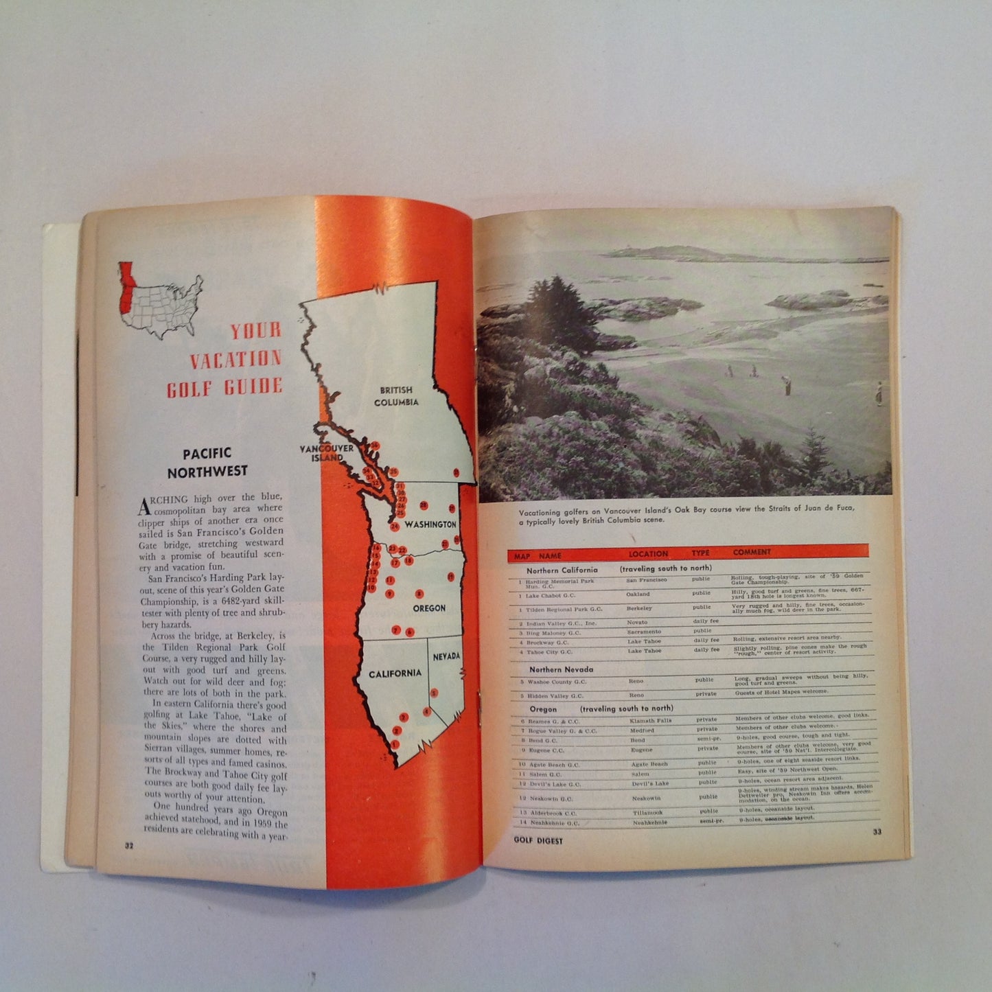 Vintage August 1959 GOLF DIGEST Magazine Bill Casper US Open PGA 9-Irons