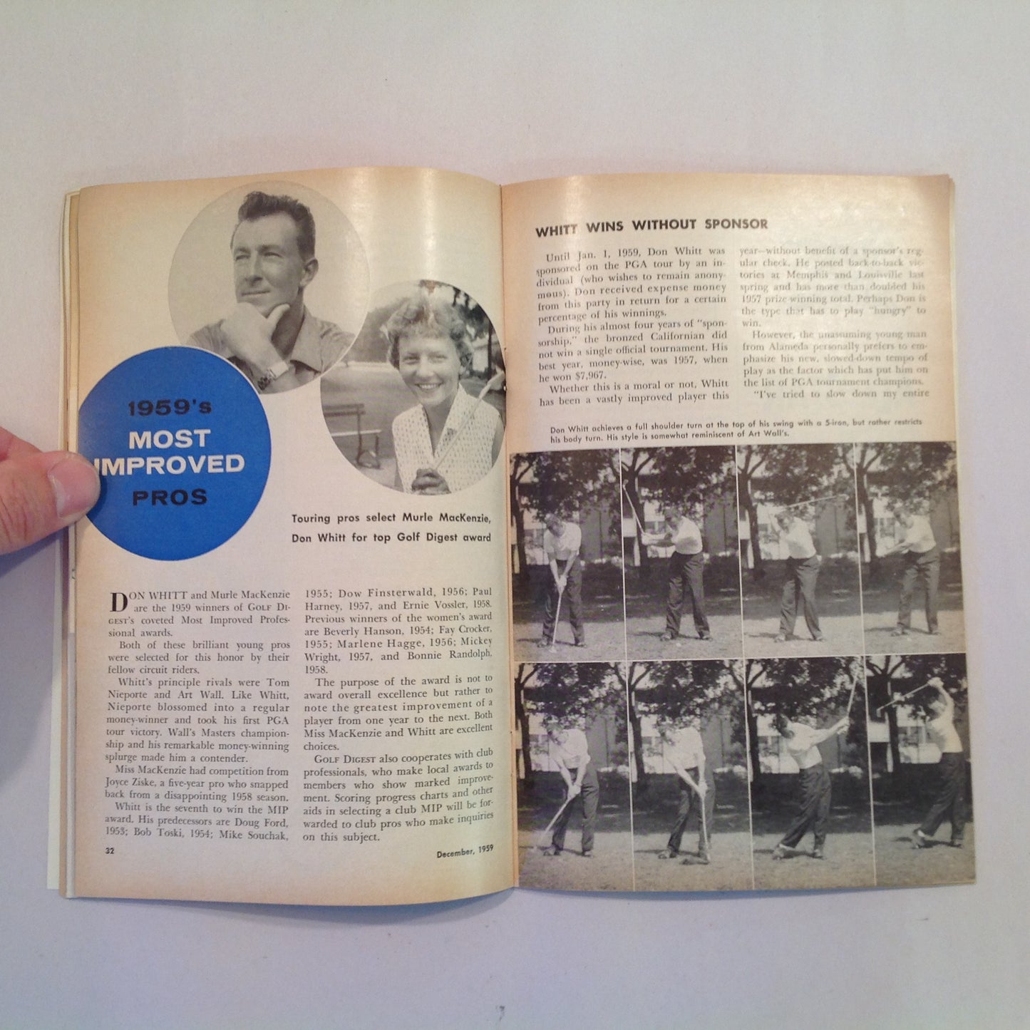 Vintage December 1959 GOLF DIGEST Magazine Christmas Gifts Most Improved Winter Play