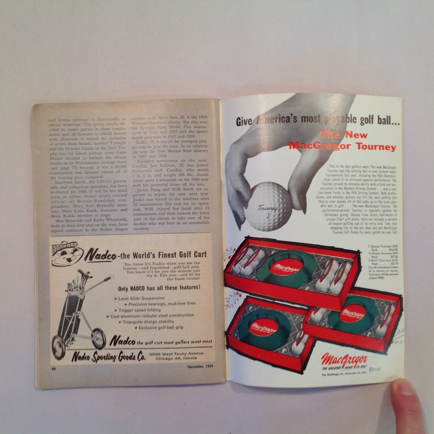 Vintage December 1959 GOLF DIGEST Magazine Christmas Gifts Most Improved Winter Play