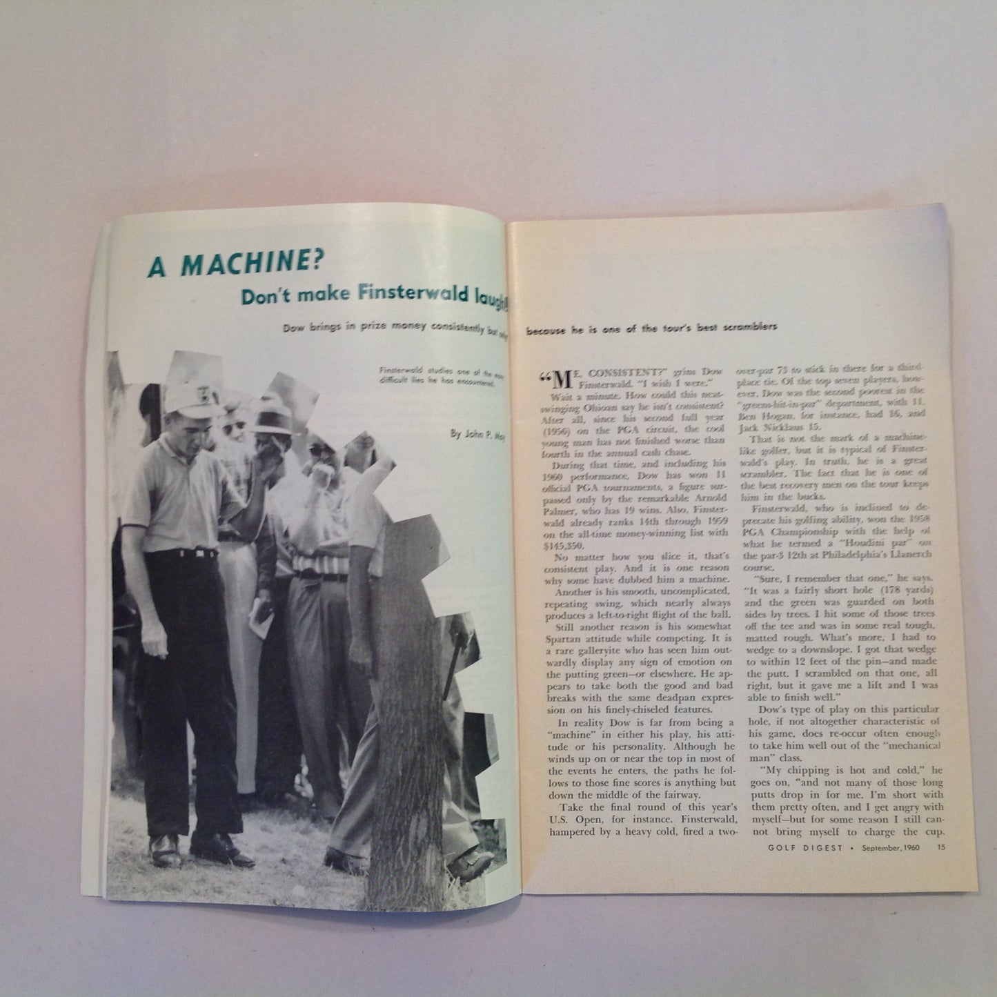 Vintage September 1960 GOLF DIGEST Magazine Dow Finsterwald Chick Evans US Amateur