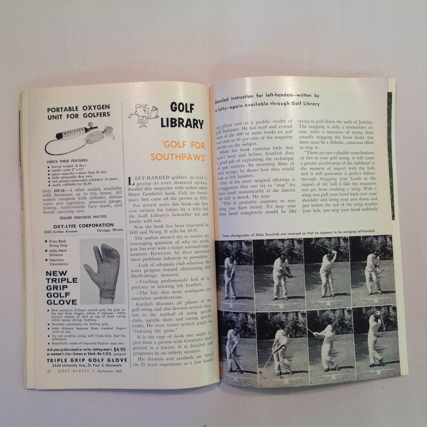 Vintage September 1960 GOLF DIGEST Magazine Dow Finsterwald Chick Evans US Amateur