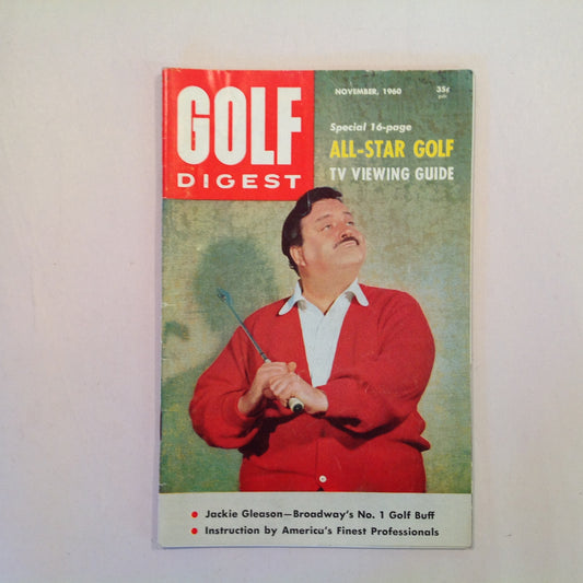 Vintage November 1960 GOLF DIGEST Magazine Jackie Gleason All-Star Golf TV Viewing Guide