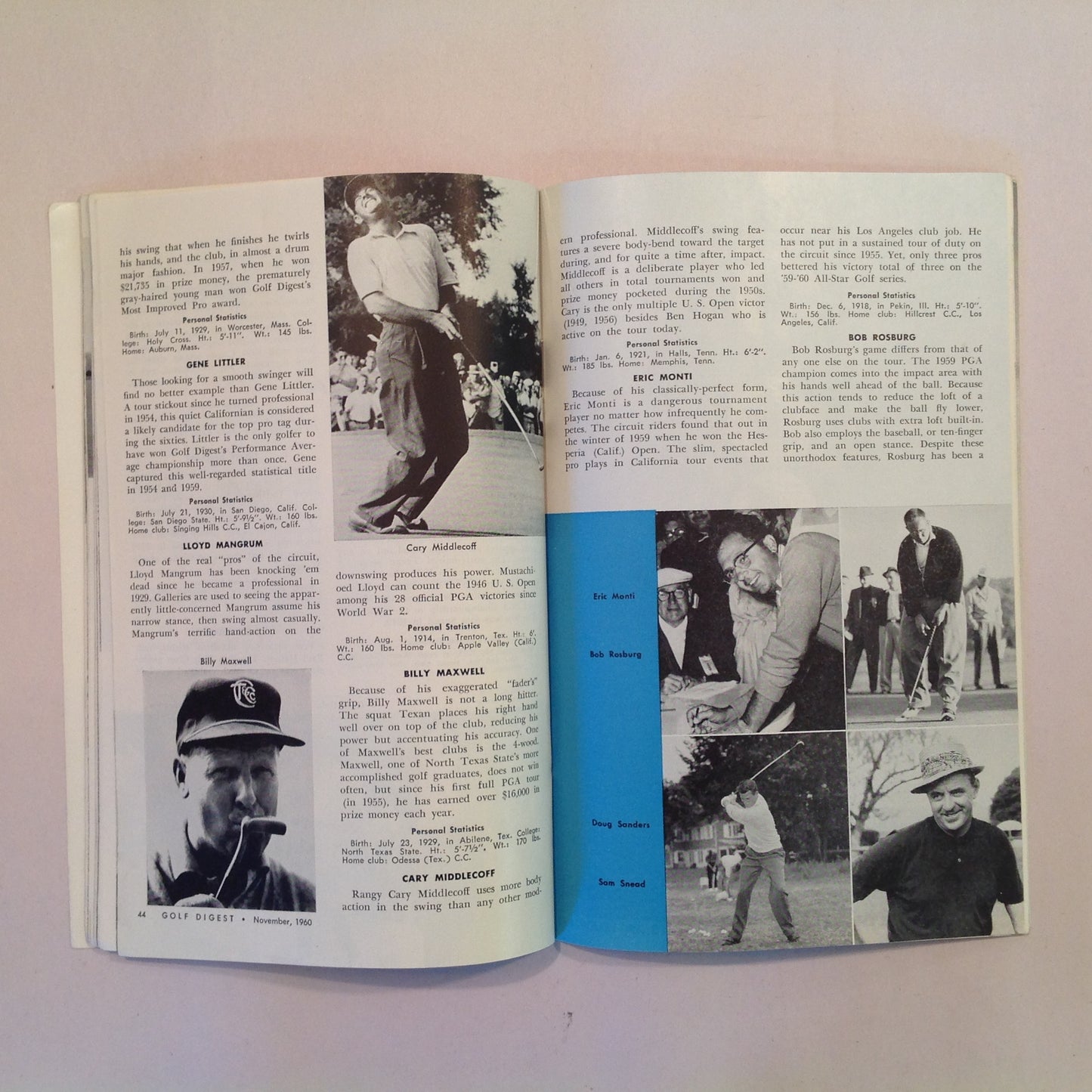 Vintage November 1960 GOLF DIGEST Magazine Jackie Gleason All-Star Golf TV Viewing Guide