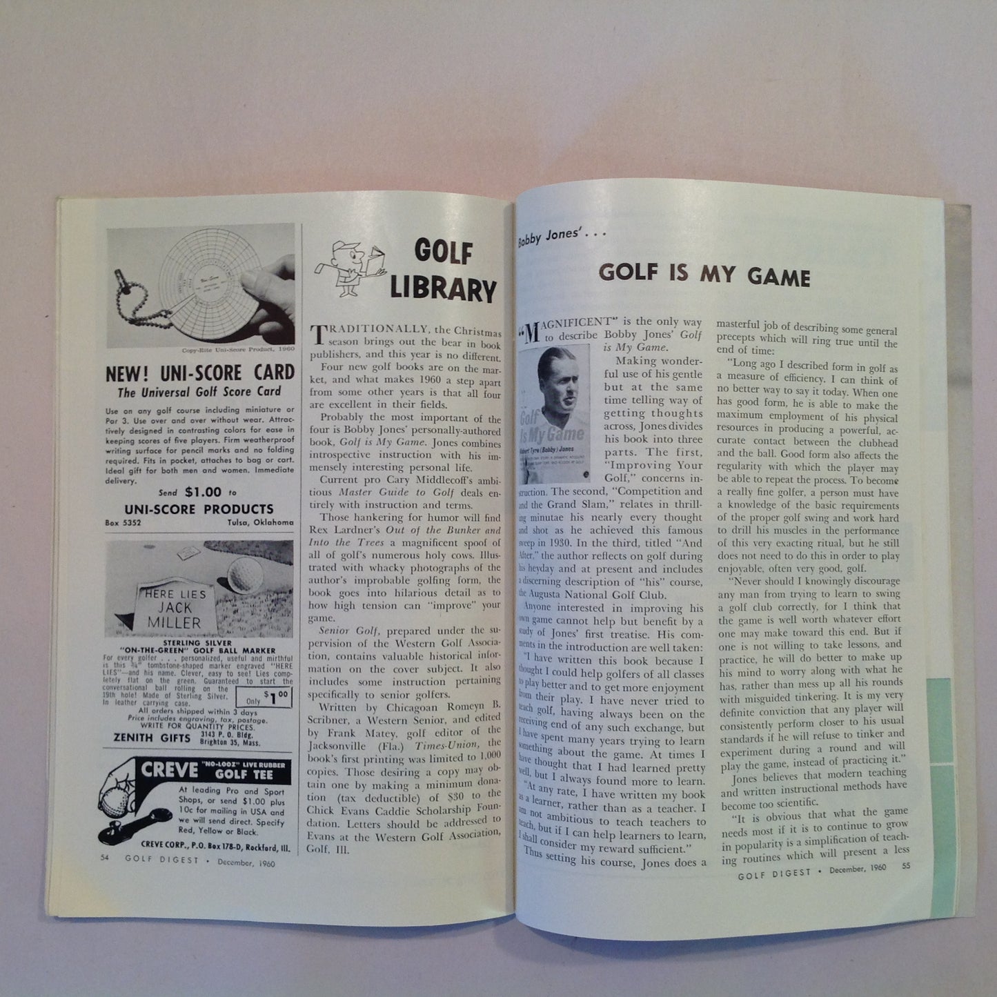 Vintage December 1960 GOLF DIGEST Magazine Christmas Golf Gifts Michigan Publinx