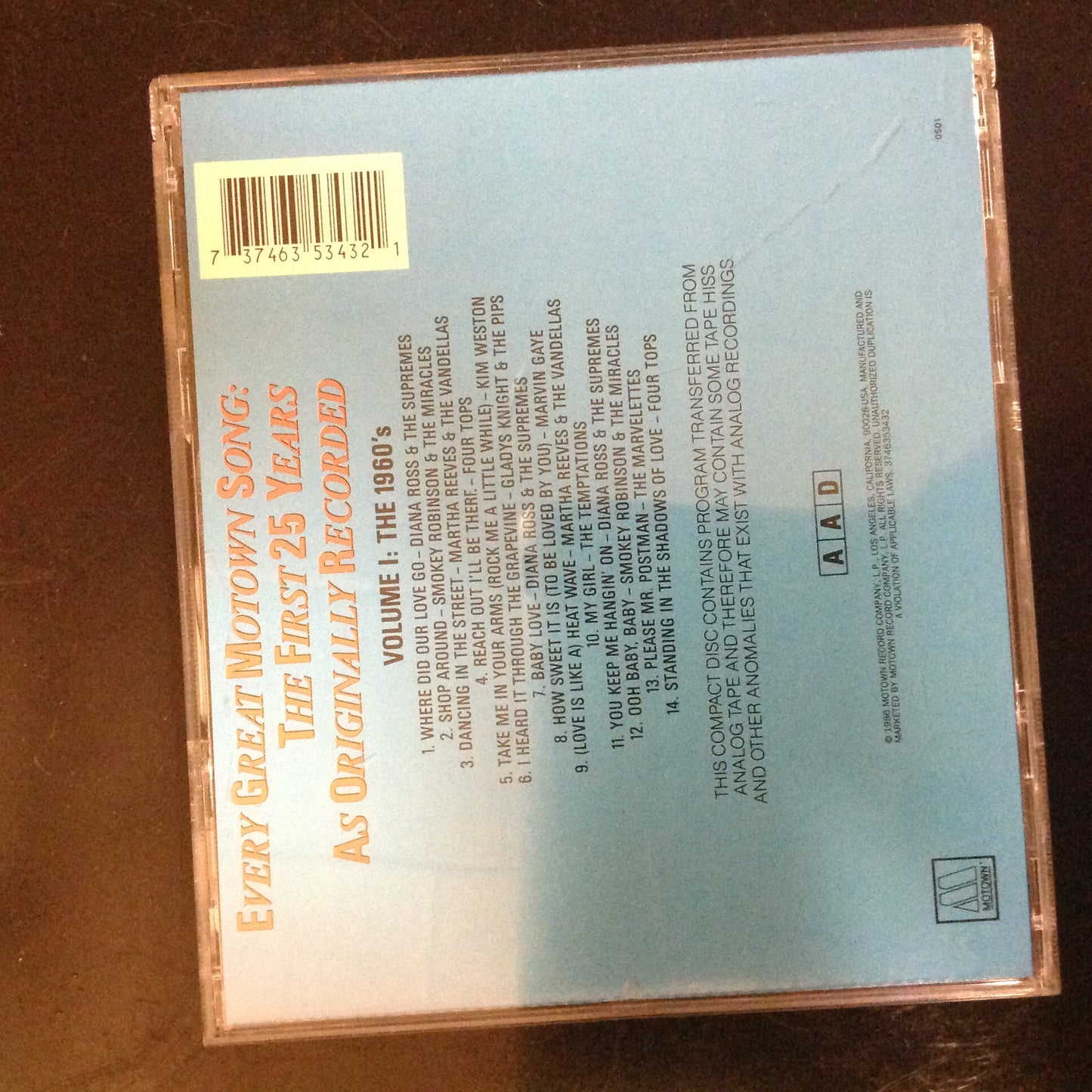 Every Great Motown Song: The First 25 Years Volume Vol. 1 *Single #18