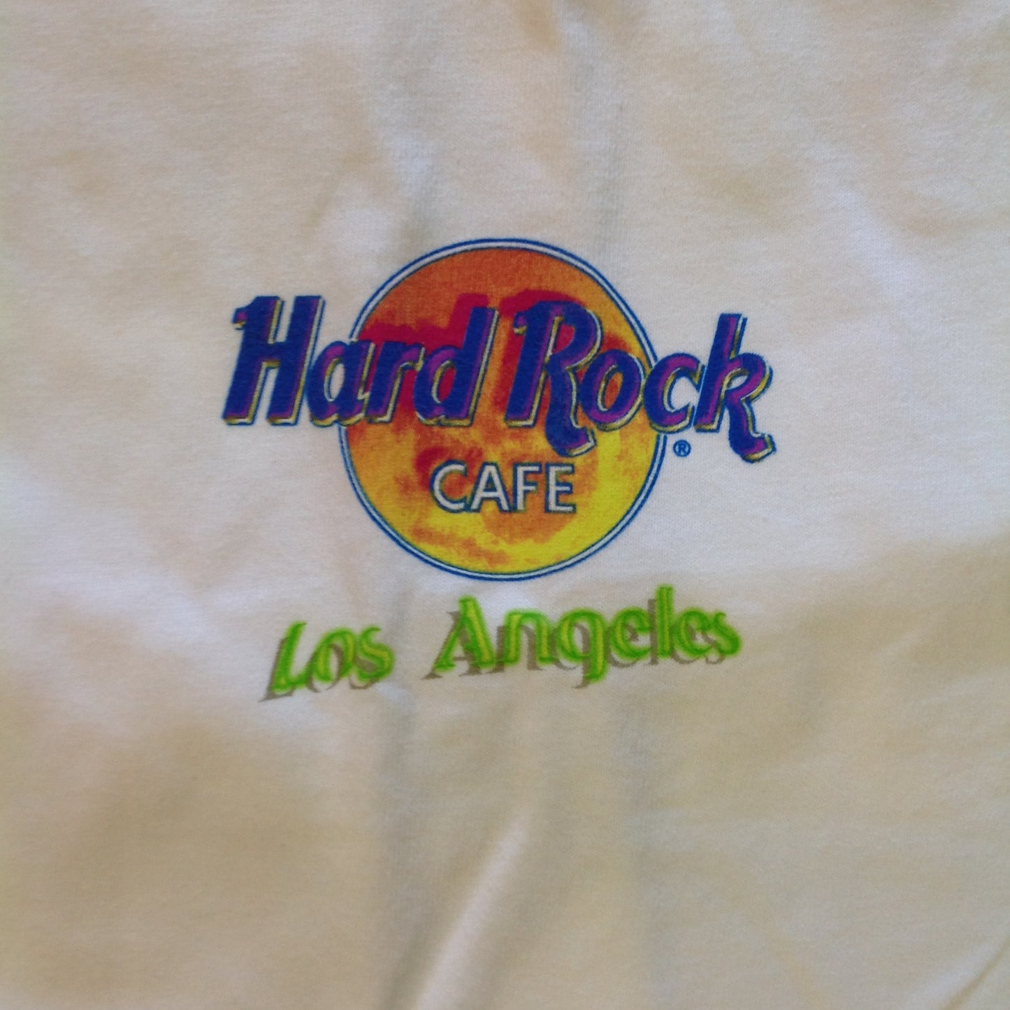 Authentic Souvenir White Cotton Men's XL Short Sleeve Hard Rock Cafe Los Angeles T-Shirt
