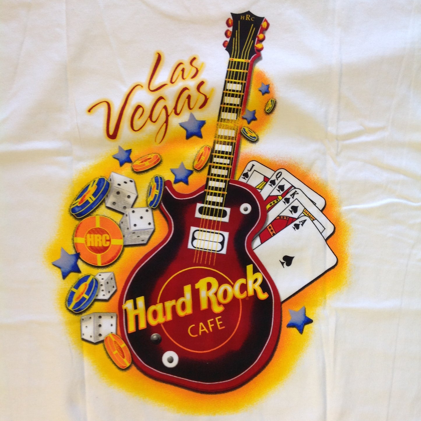 Authentic Souvenir Men's XL White Short Sleeve Hard Rock Cafe Las Vegas T-Shirt