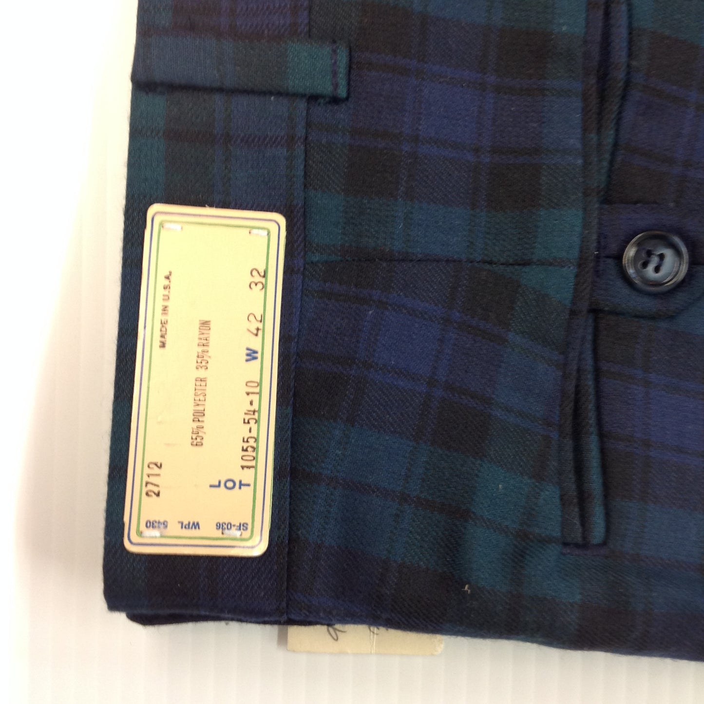 Vintage 2001 New with Tags Jacobson's of Detroit Plaid Tartan Golf Pants 42 x 32