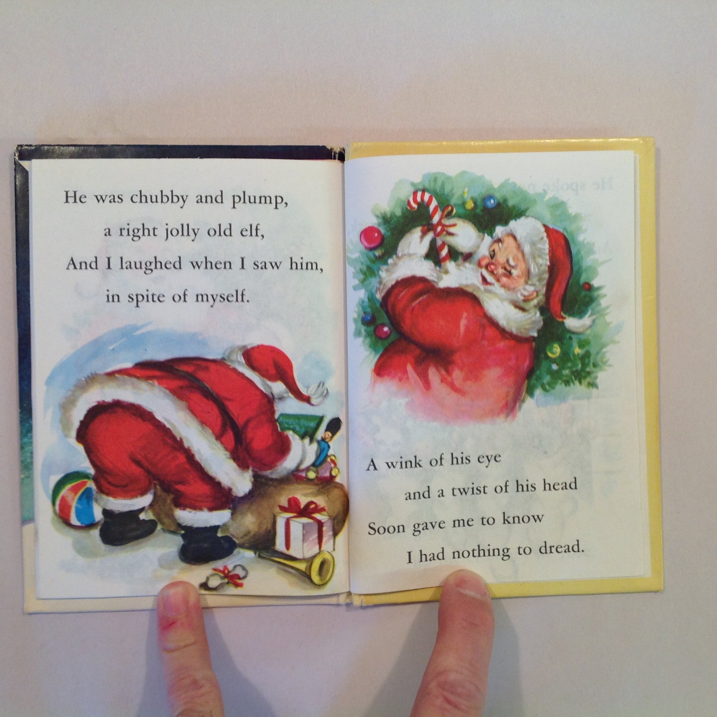 Vintage 1950 Children's Hardcover The Night Before Christmas McNally Junior Elf