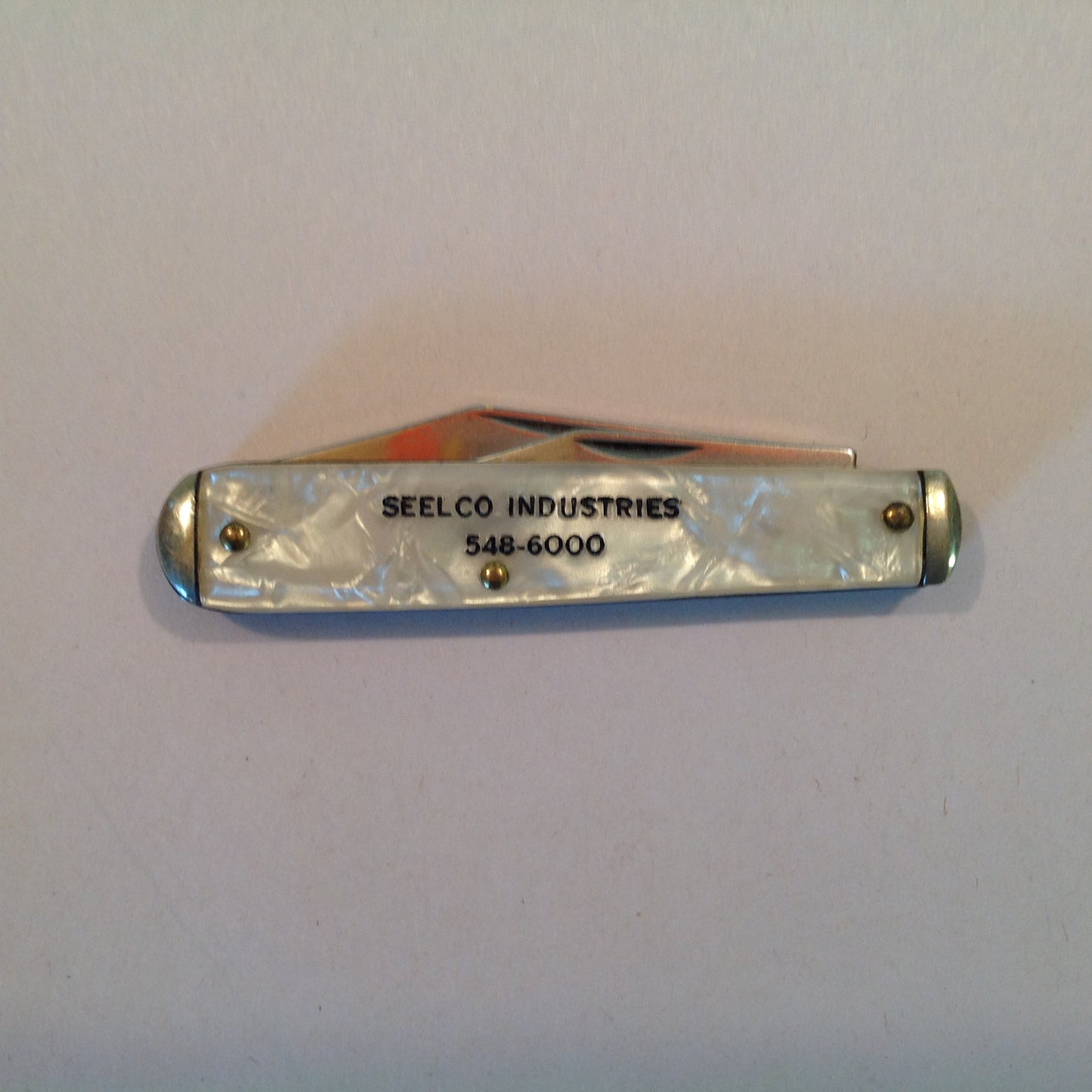 Vintage Promotional Enamel Handle Autopoint Pocket Knife Seelco Industries Detroit Michigan